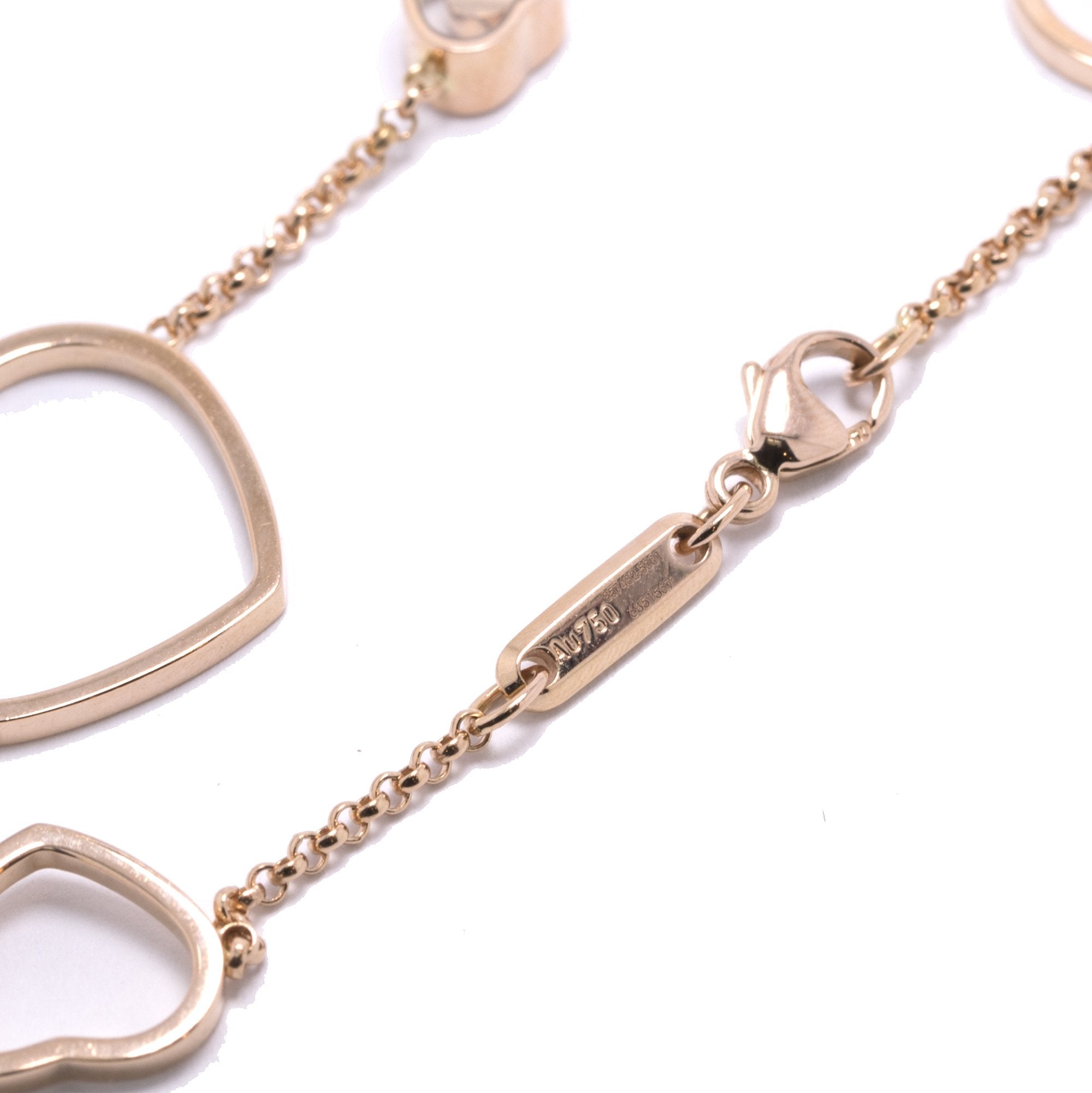 Chopard 18k Rose Gold Happy Hearts Diamond Bracelet w/ Box