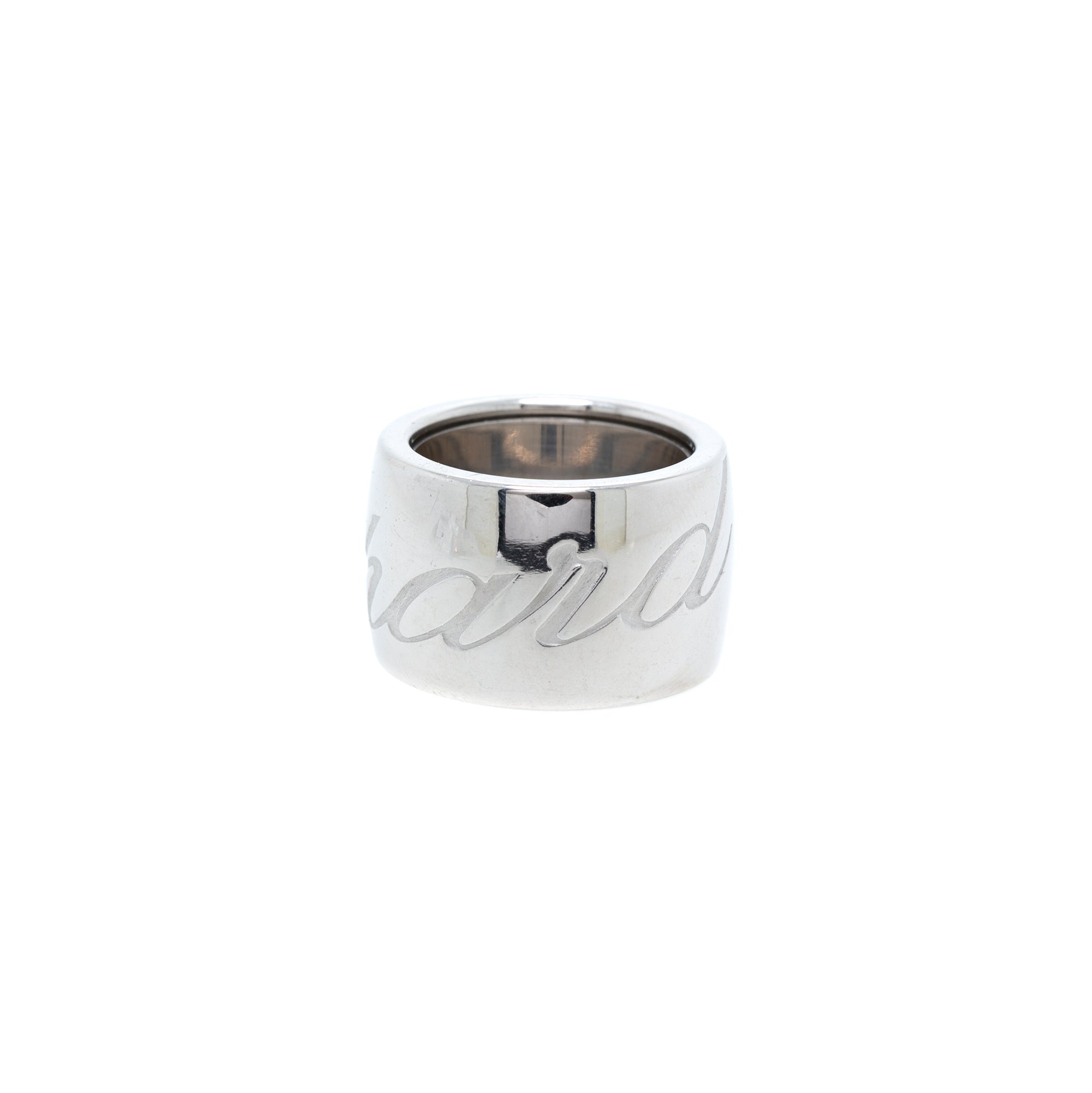 Chopard 18k White Gold Chopardissimo 14 mm Wide Band Ring