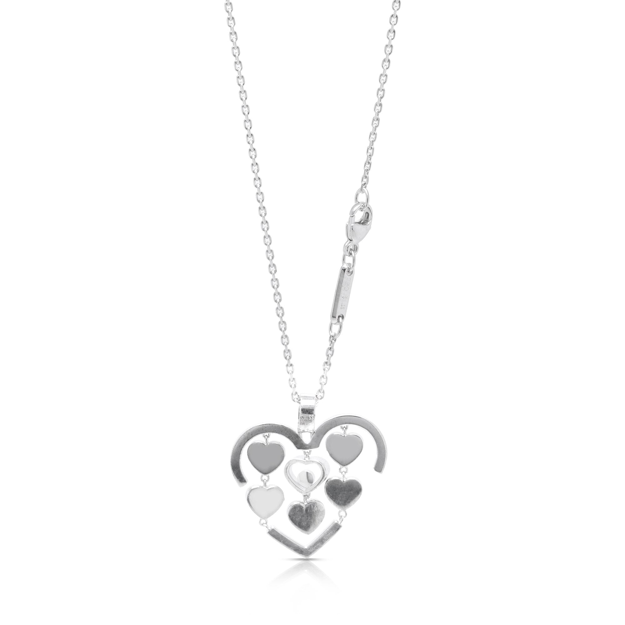 Chopard 18k White Gold Happy Amore Diamond Pendant Necklace