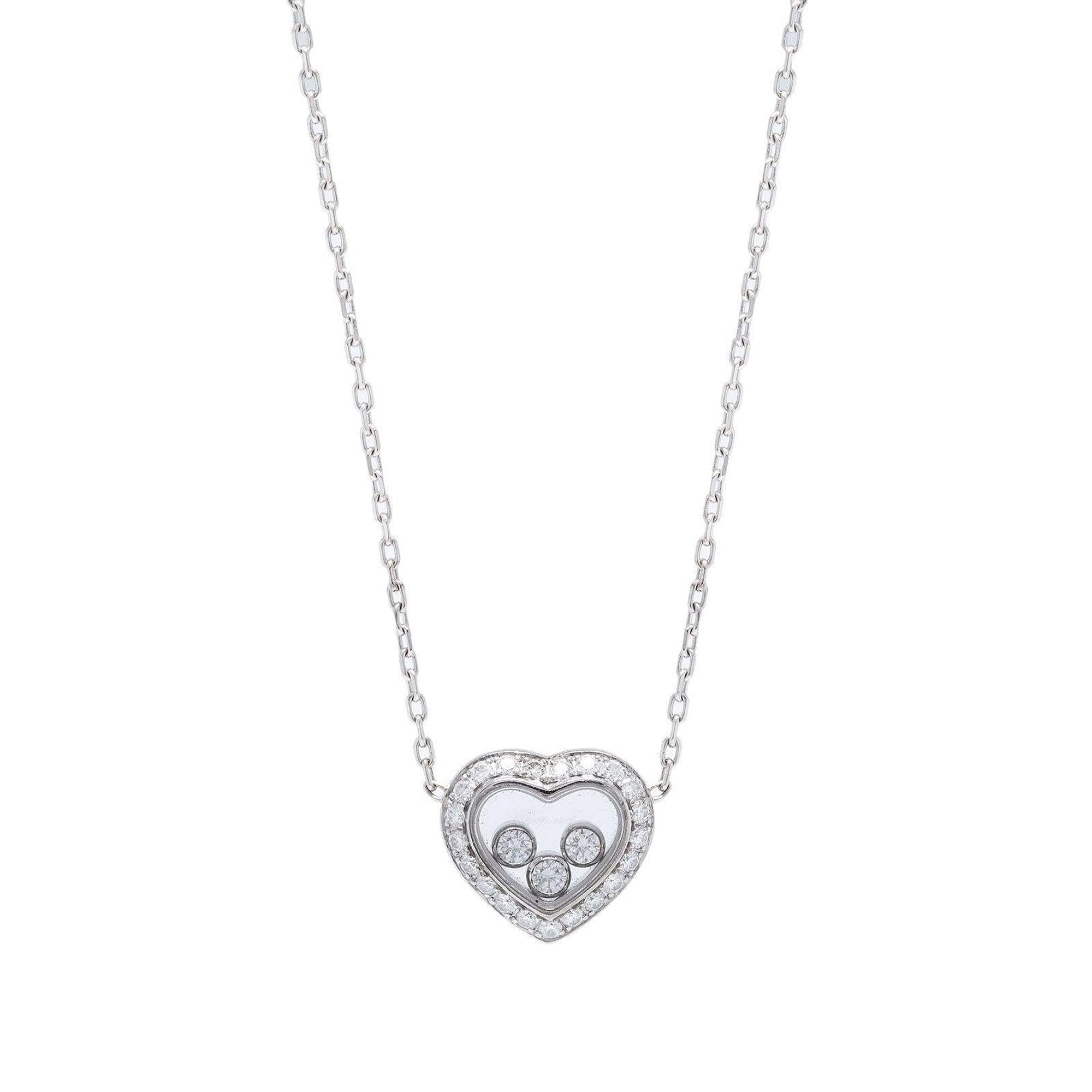 Chopard 18k White Gold Happy Diamonds Icon Pendant Necklace