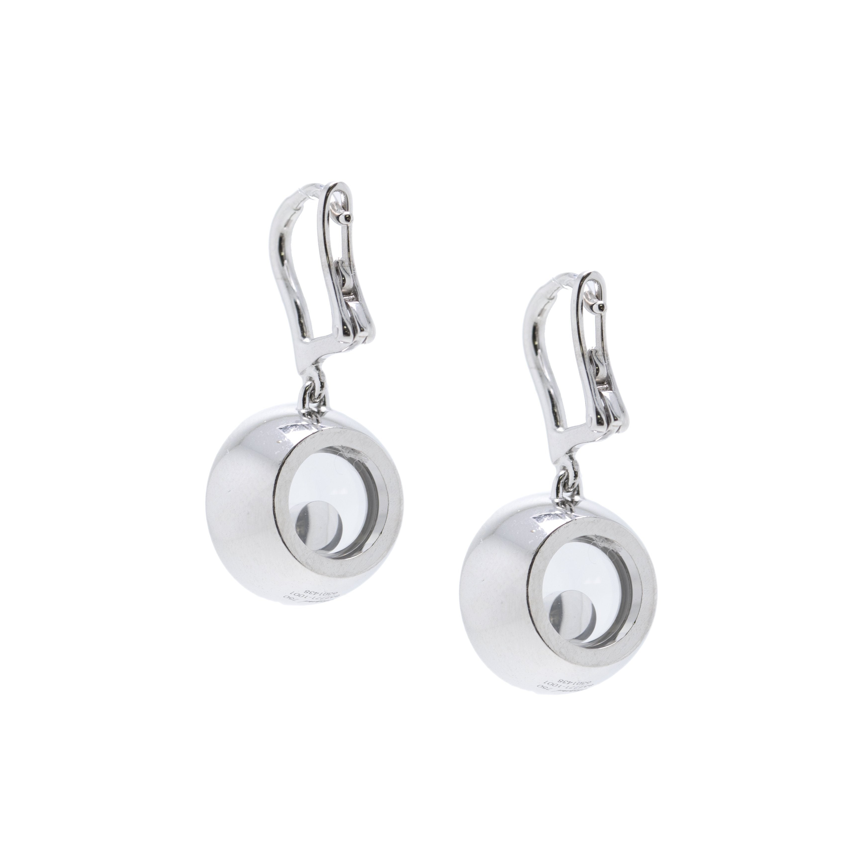 Chopard 18k White Gold Happy Diamonds Icons Earrings