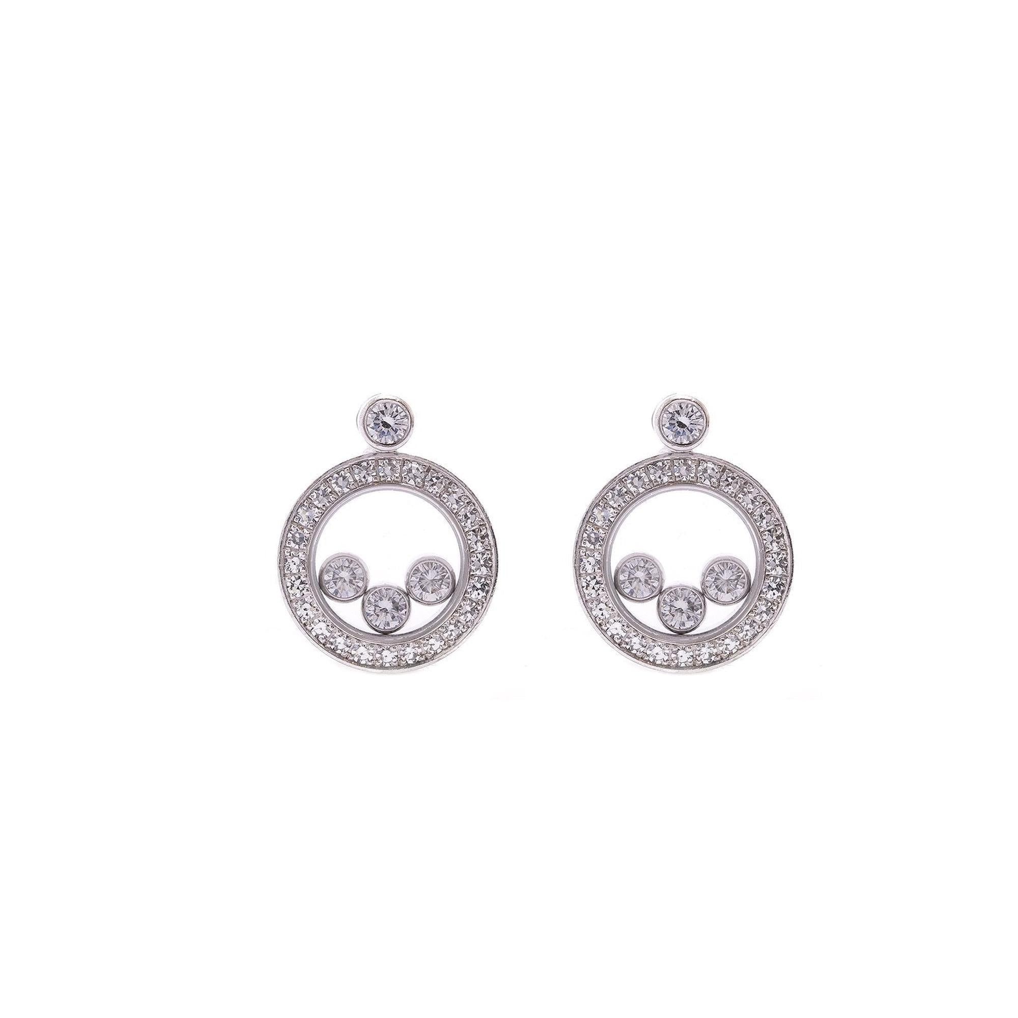 Chopard 18k White Gold Happy Diamonds Icons Earrings