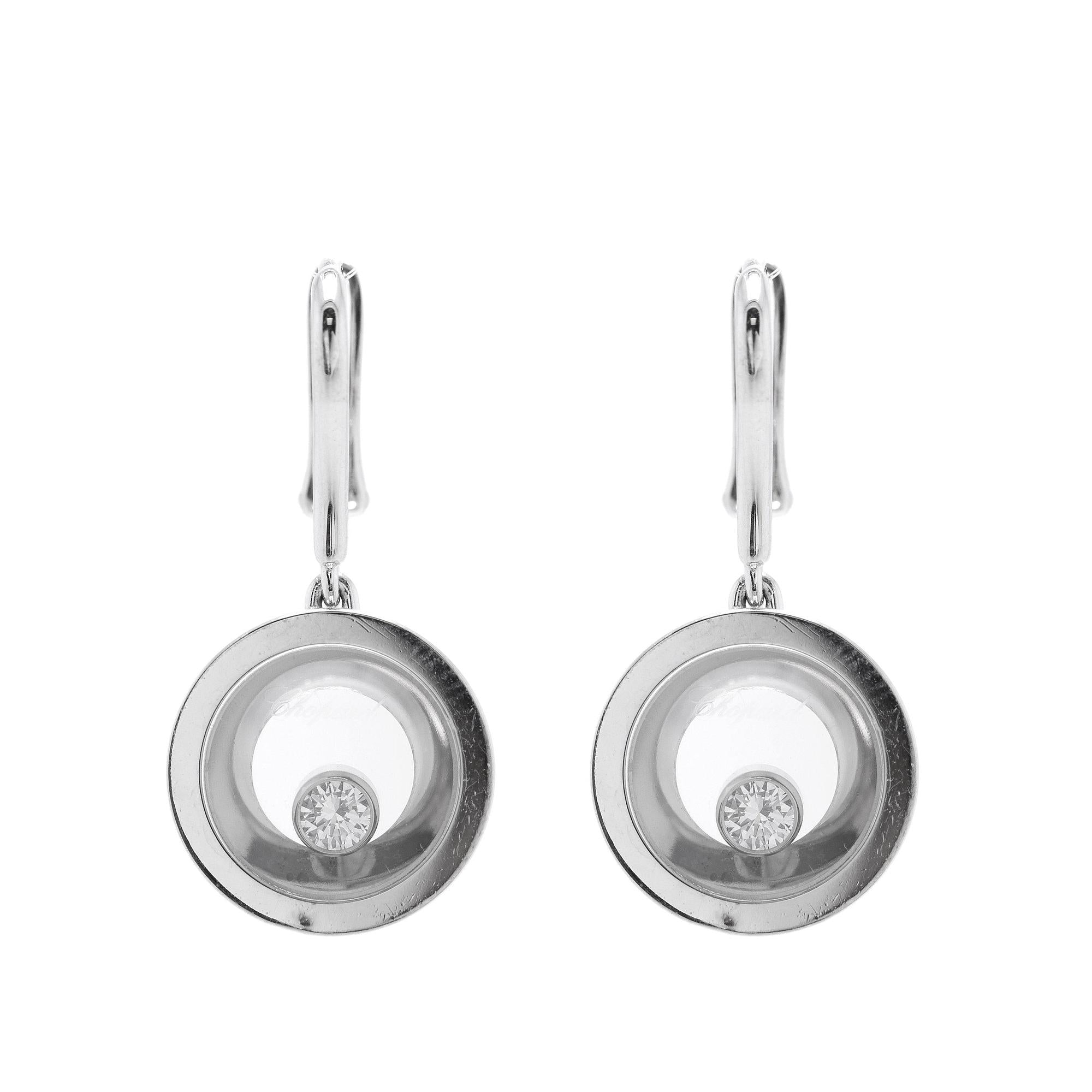 Chopard 18k White Gold Happy Diamonds Icons Earrings