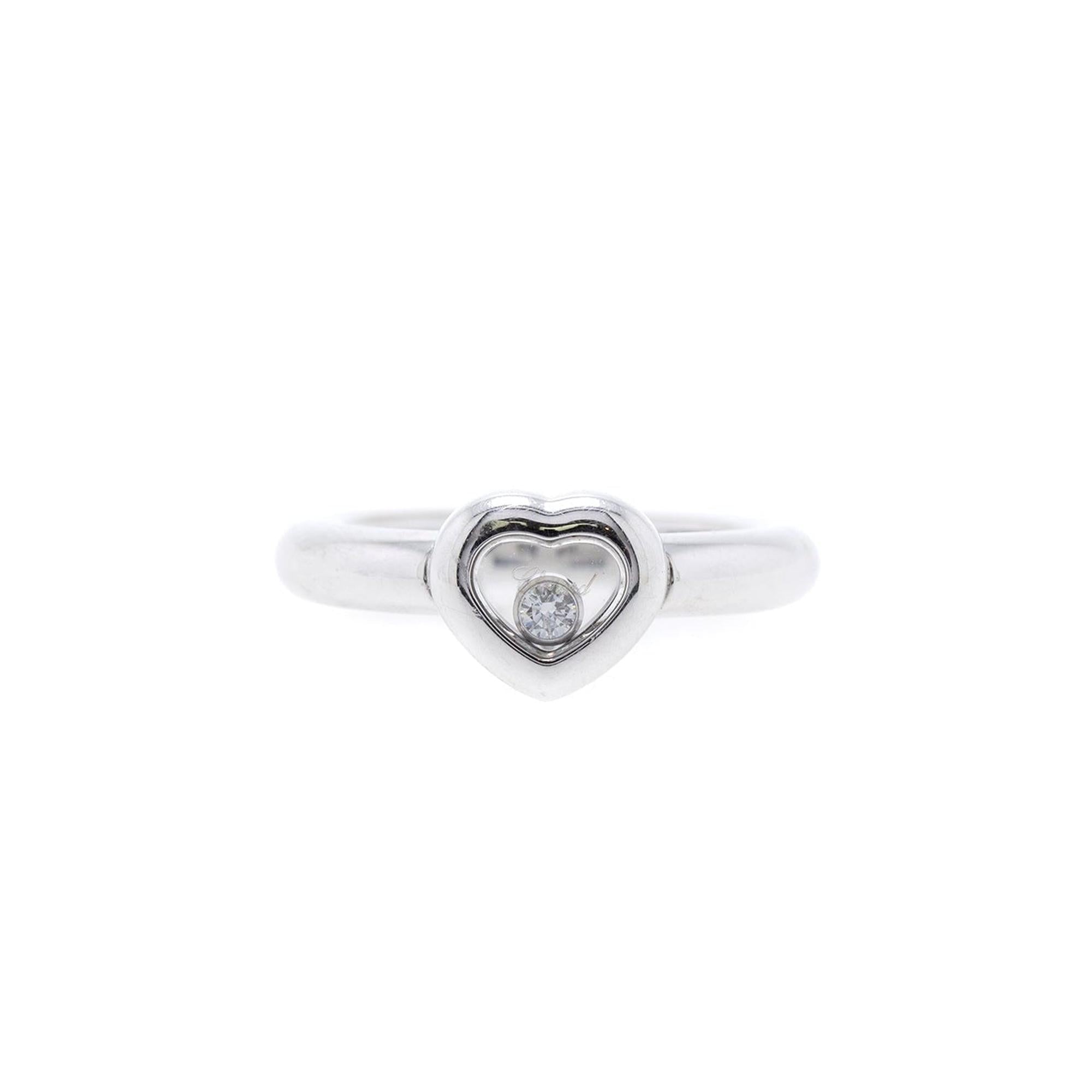 Chopard 18k White Gold Happy Diamonds Icons Heart Ring w/ Box