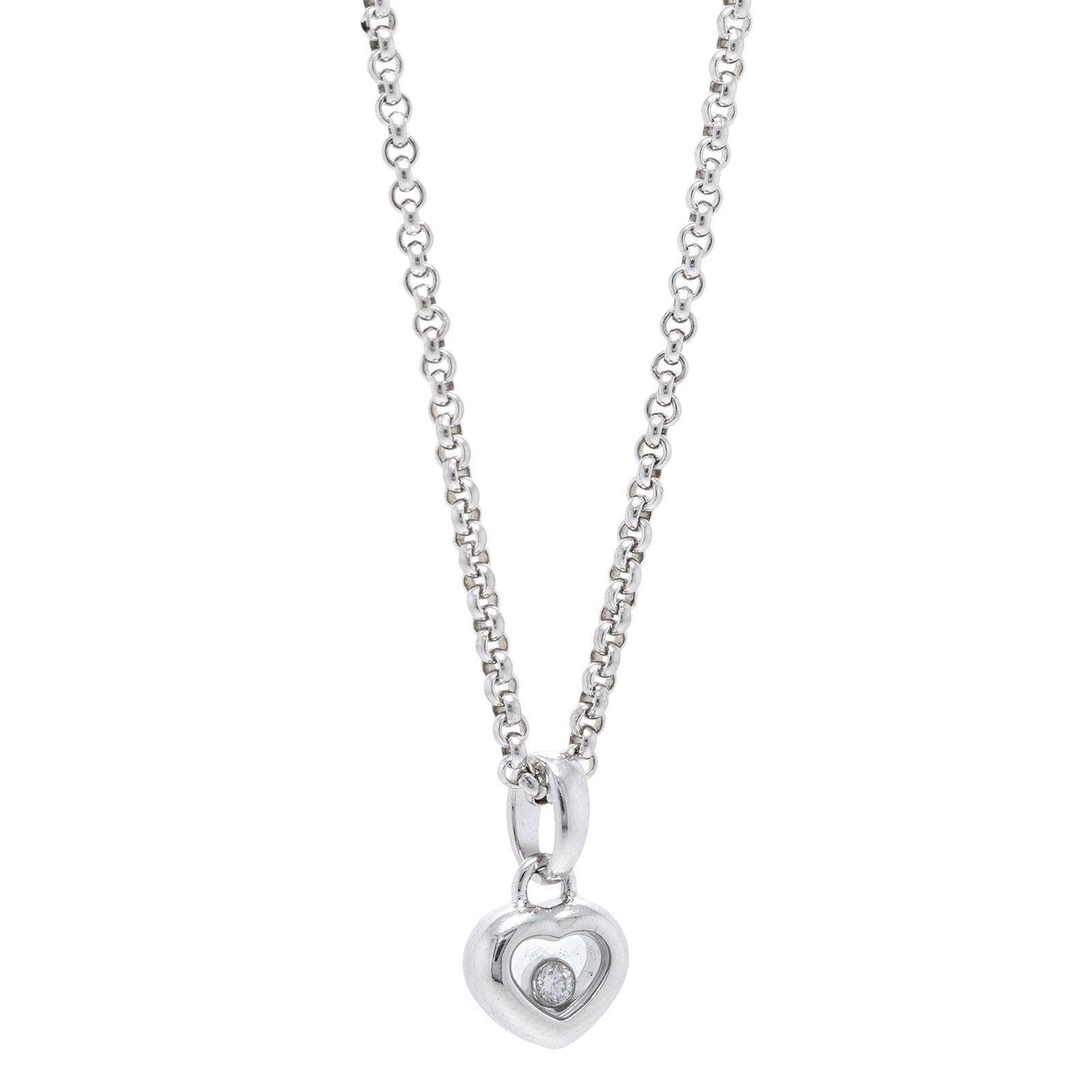 Chopard 18k White Gold Happy Diamonds Icons Pendant Necklace