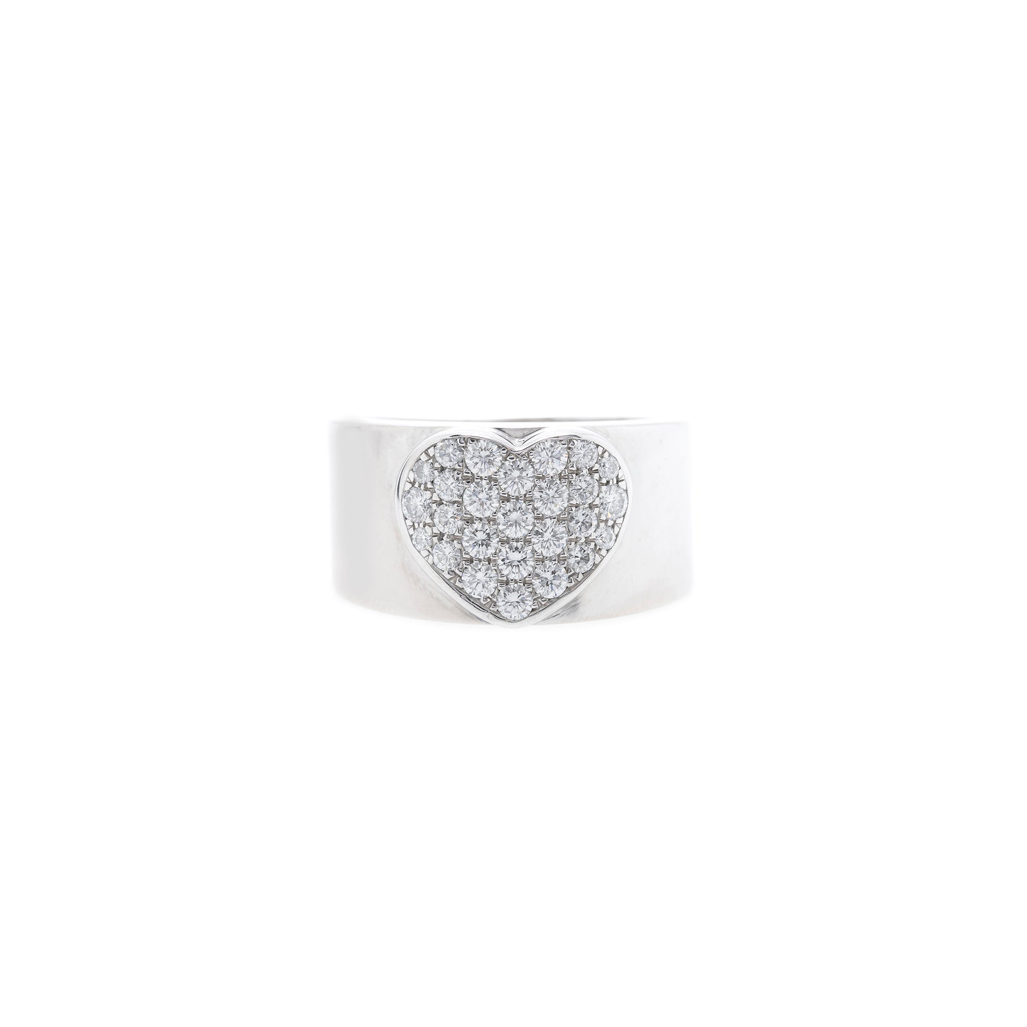 Chopard 18k White Gold Pave Diamond Heart Ring