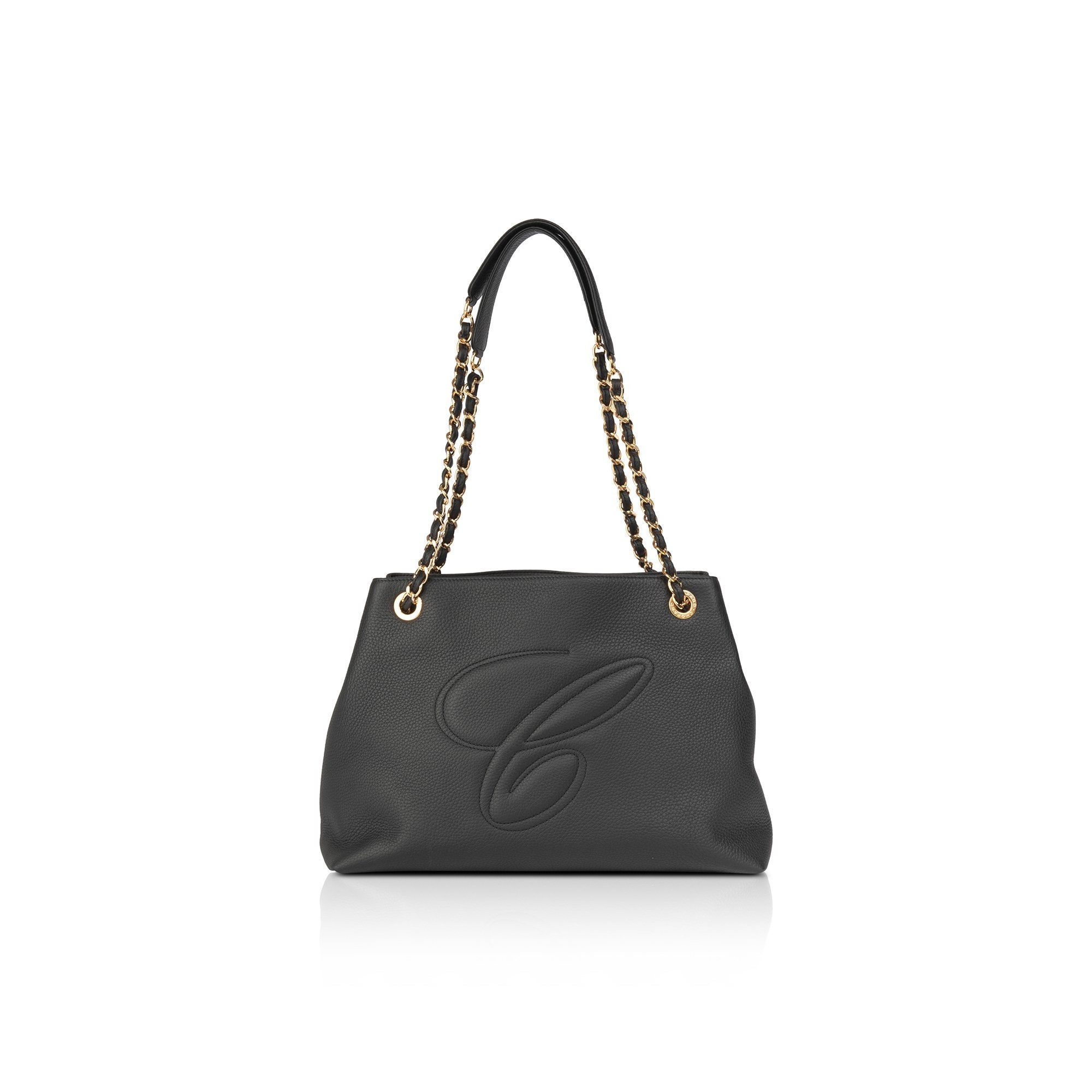 Chopard Black Shopper C Leather Tote w/ Authenticity Card