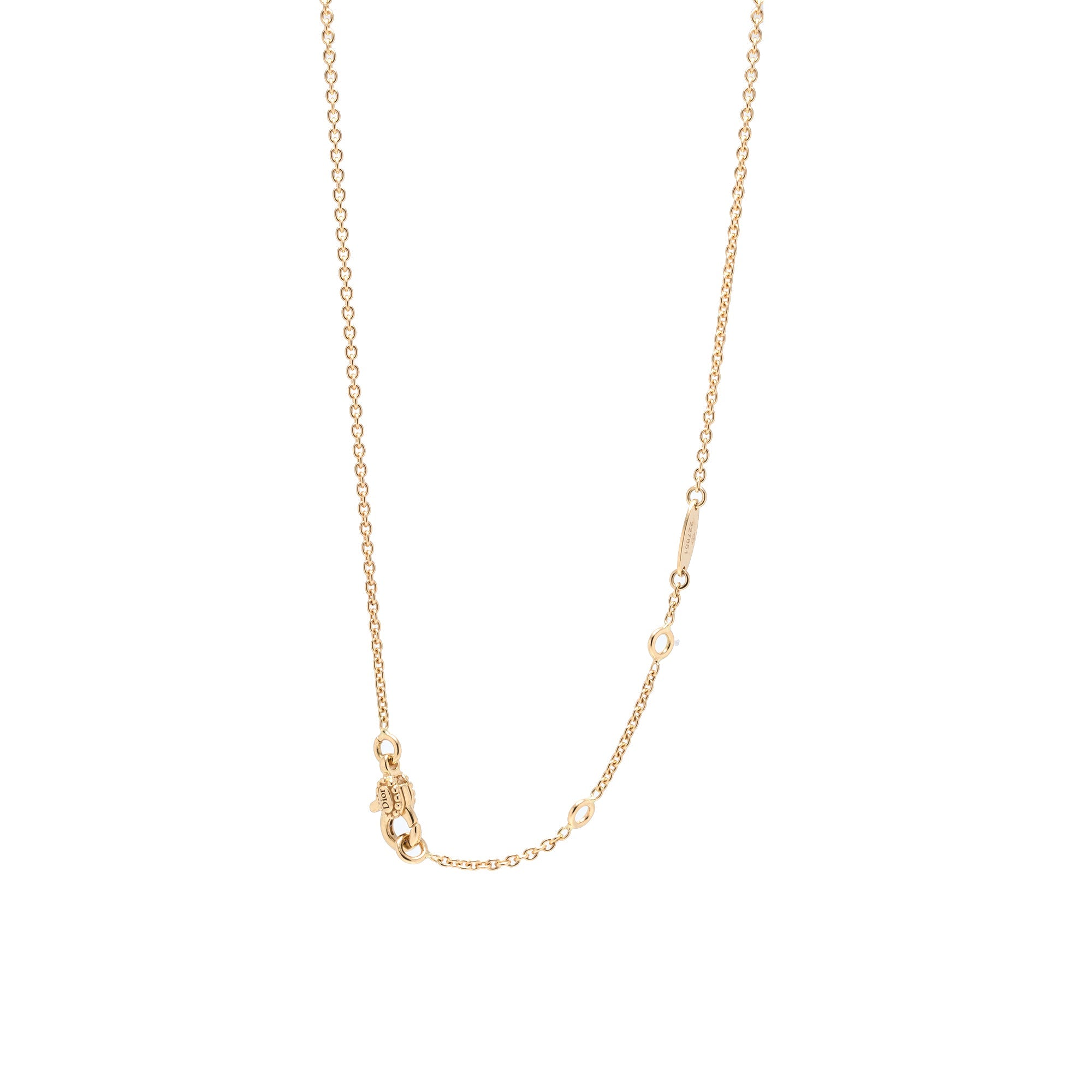 Christian Dior 18k Gold Diamond Rose Celeste Pendant Necklace w/ Box & Certificate