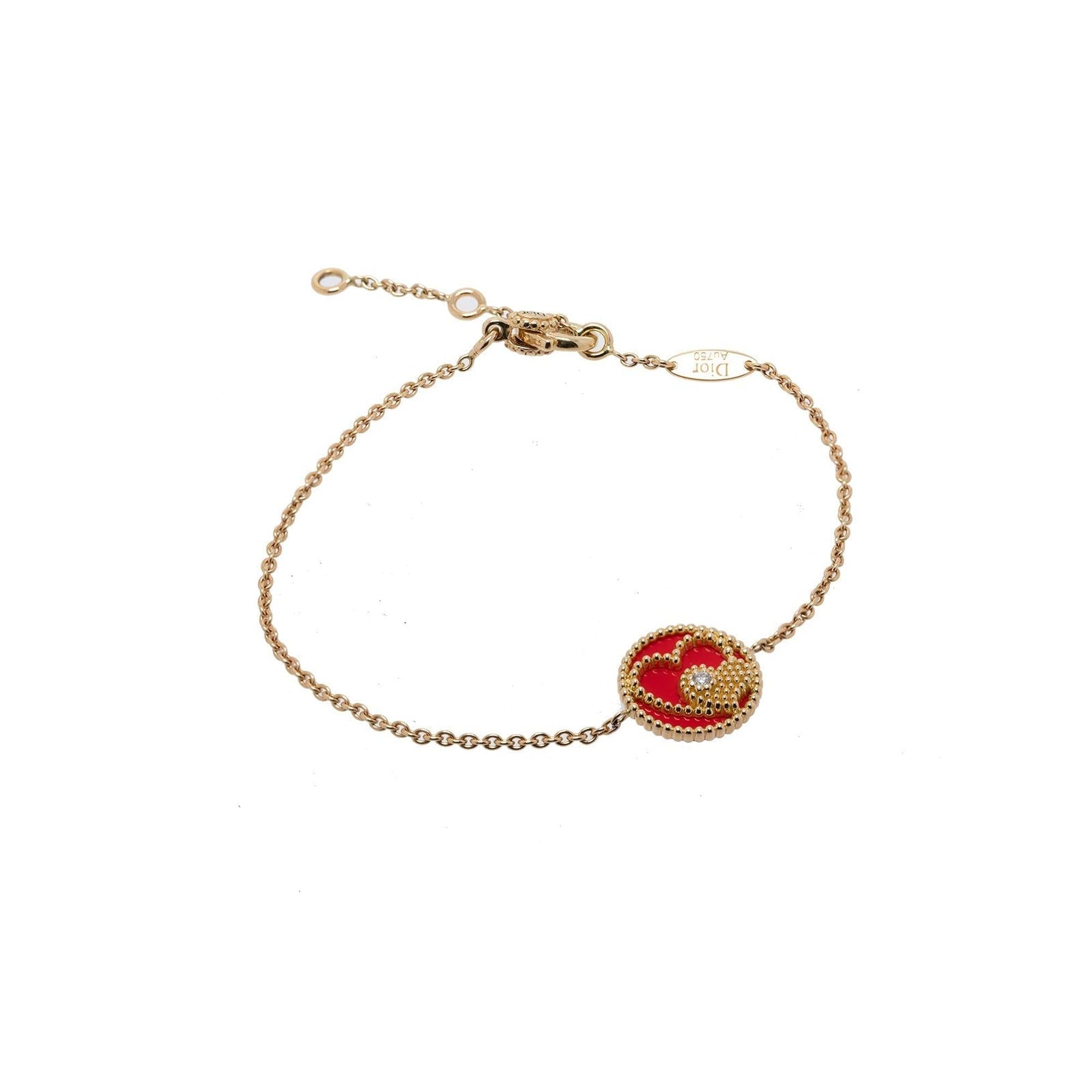 Christian Dior 18k Gold Diamond Rose Des Vents Bracelet w/ Box & Certificate