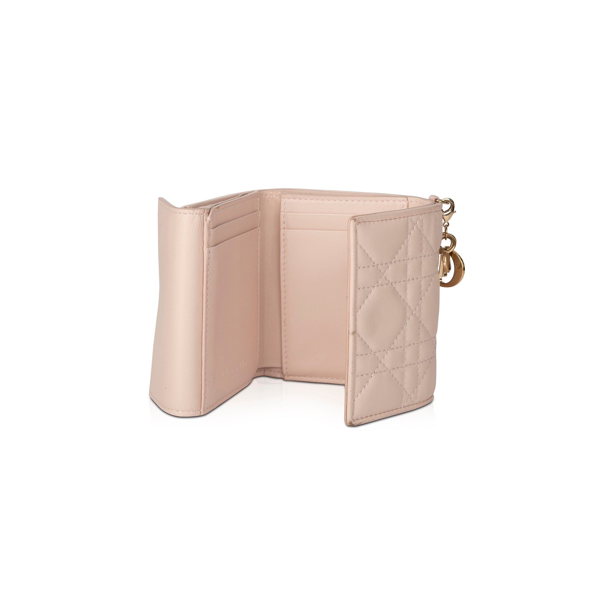 Christian Dior 2020 Cannage Lambskin Lady Dior Lotus Wallet