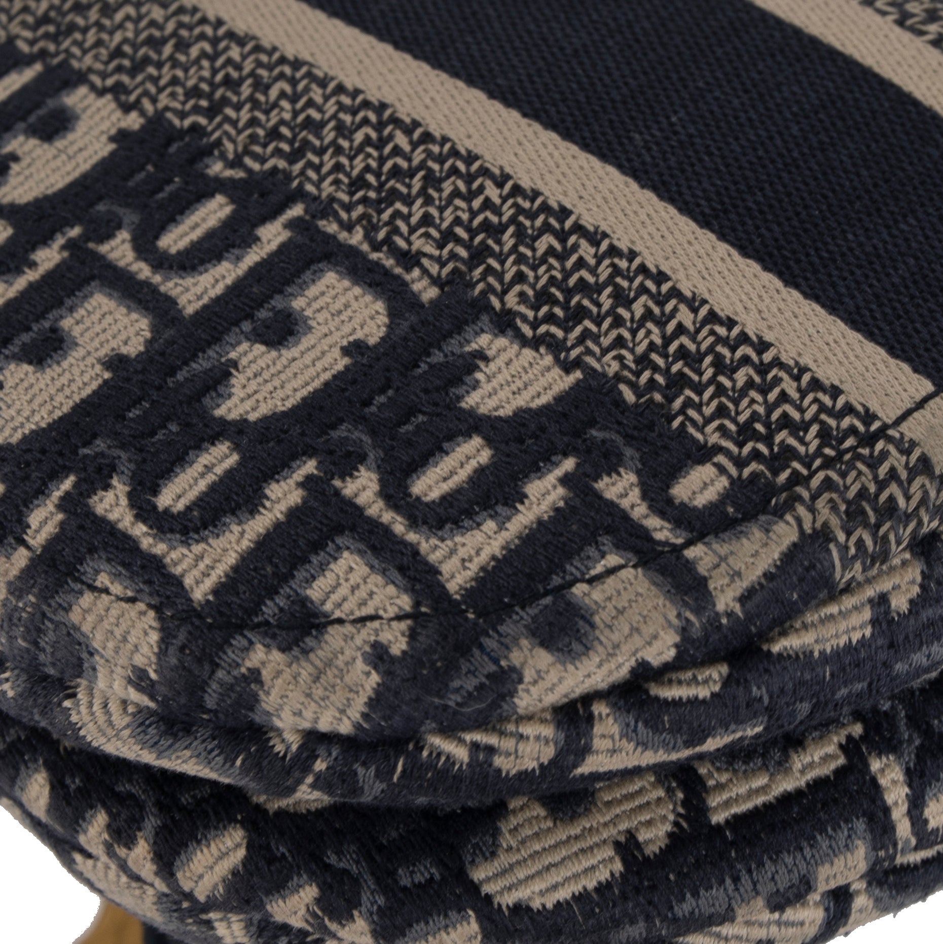 Christian Dior 2020 Embroidery Oblique Saddle Bag w/ Shoulder Strap