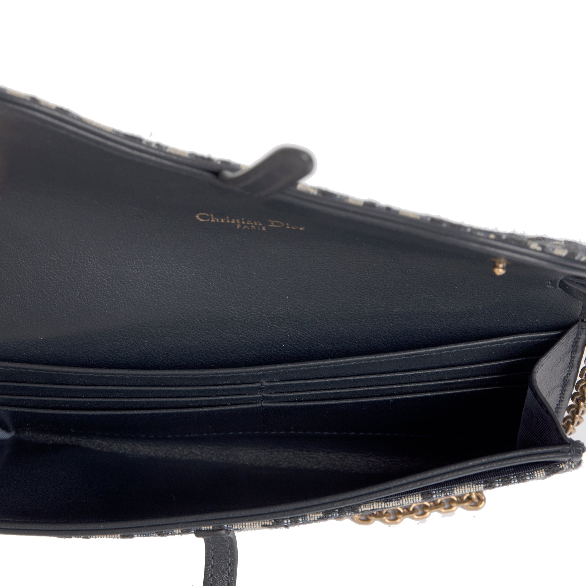 Christian Dior 2021 Oblique Saddle Wallet on Chain w/ Box
