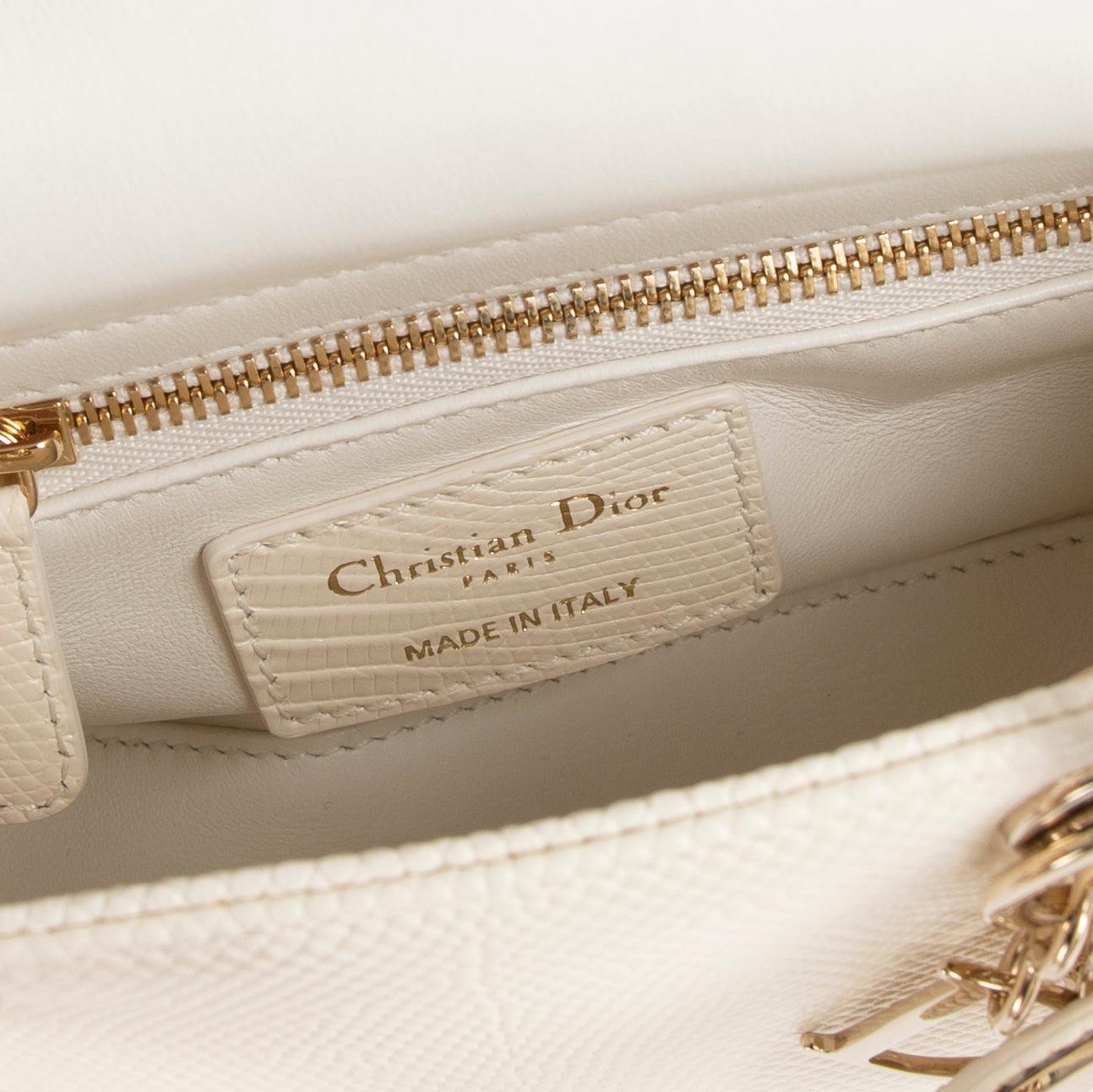 Christian Dior 2021 White Lizard Mini Lady Dior Bag w/ Box