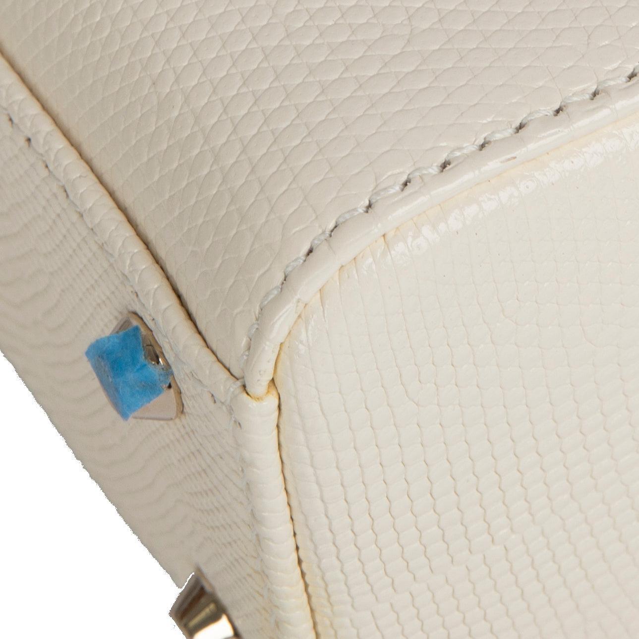 Christian Dior 2021 White Lizard Mini Lady Dior Bag w/ Box