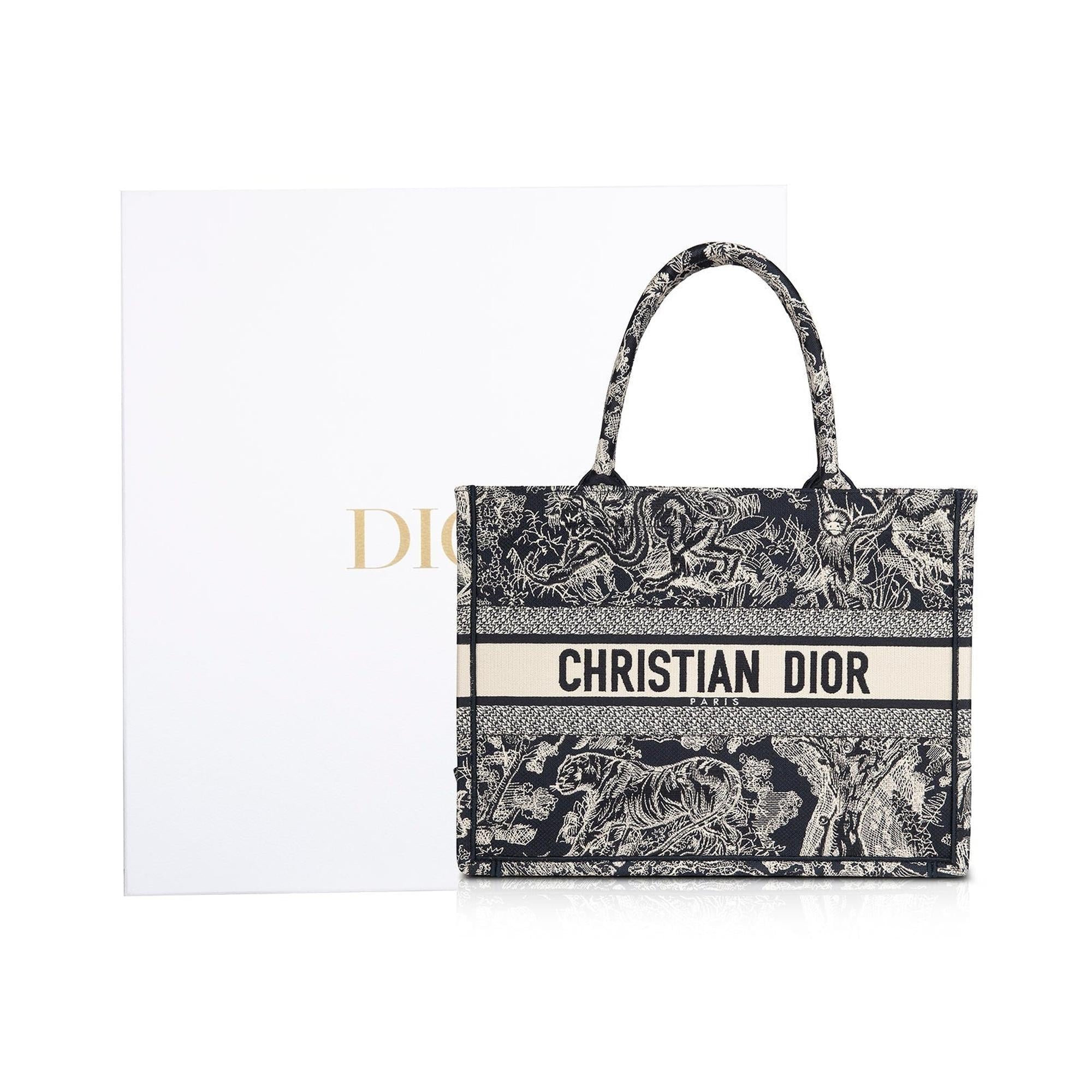 Christian Dior 2022 Medium Toile de Jouy Reverse Book Tote w/ Box