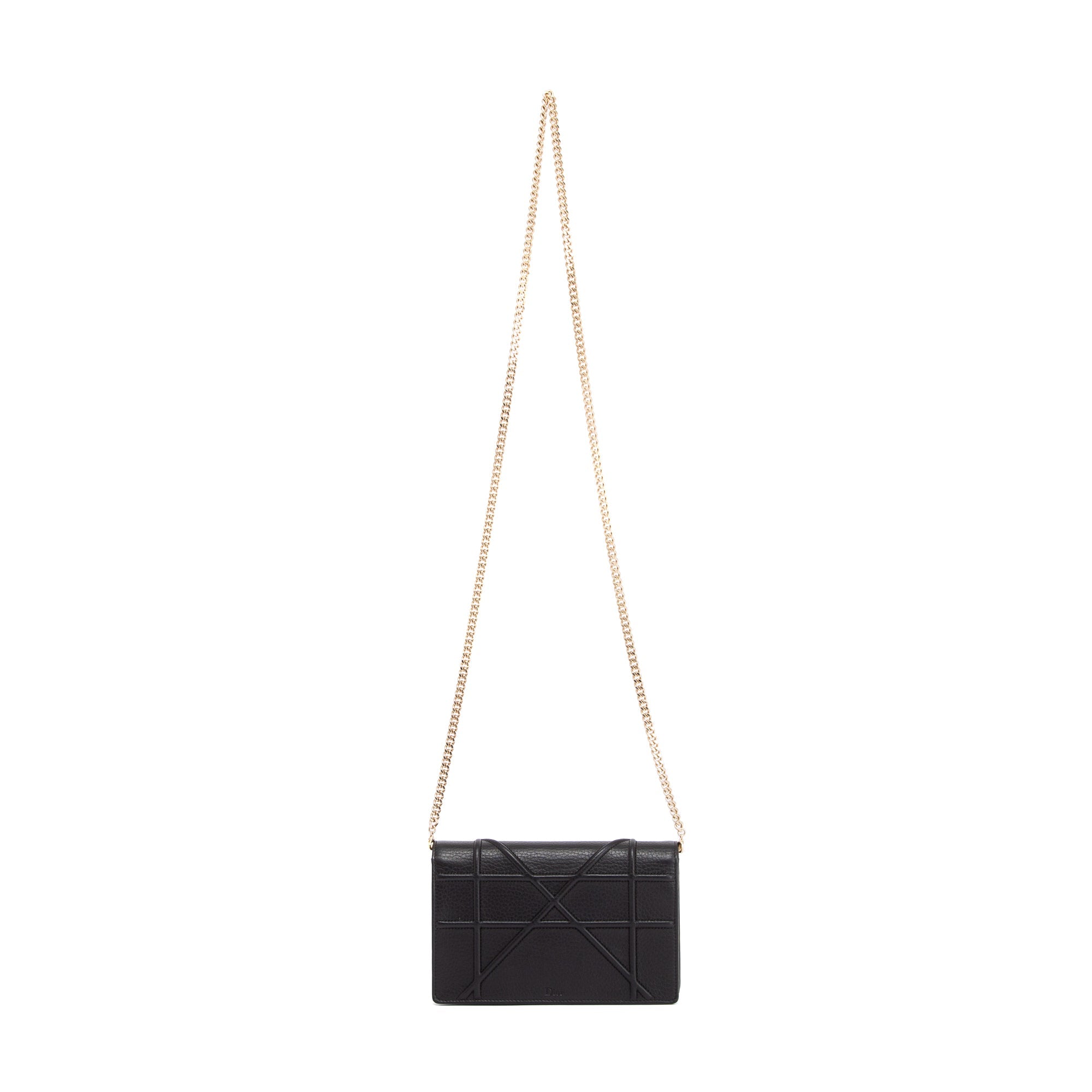 Christian Dior Black Diorama Wallet on Chain