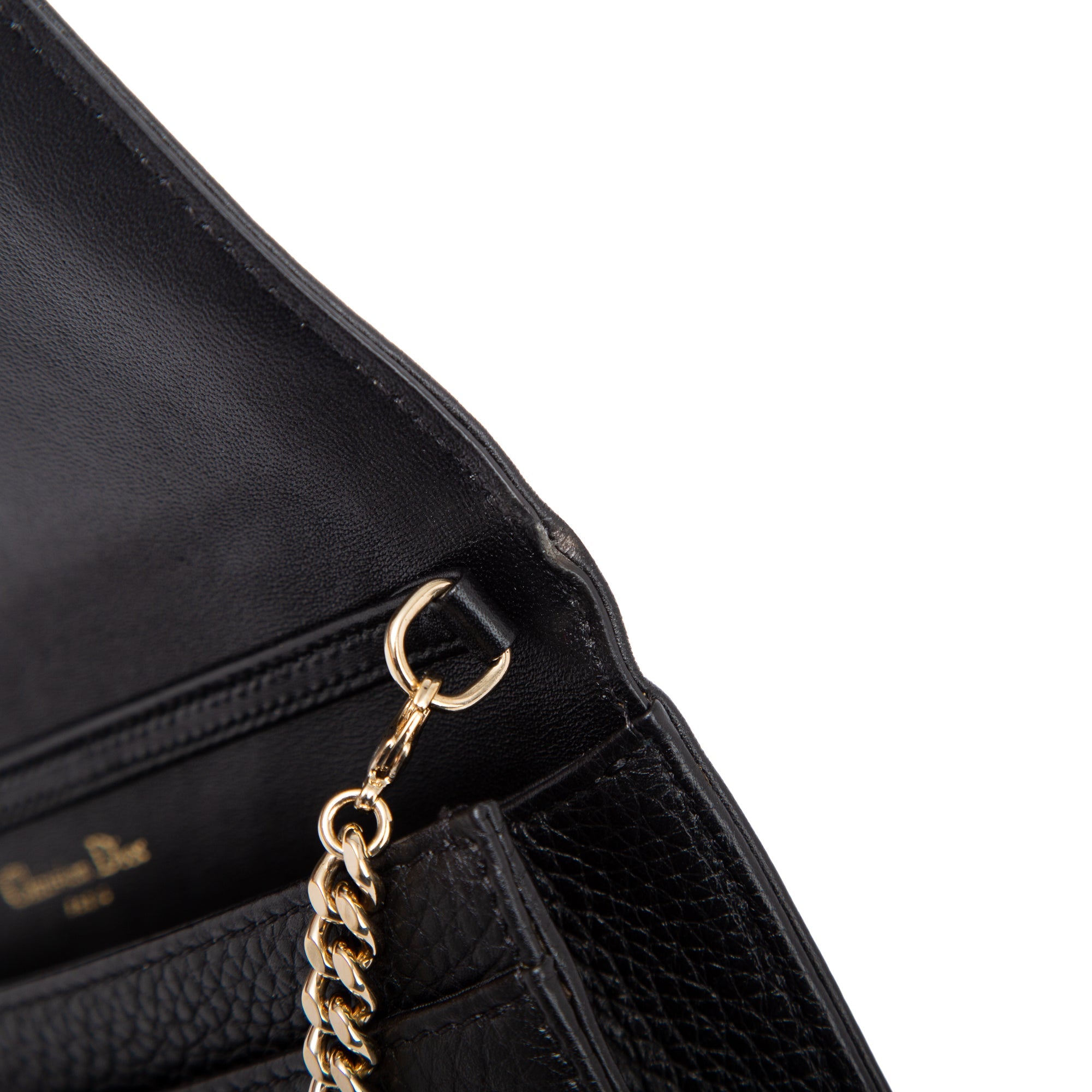 Christian Dior Black Diorama Wallet on Chain
