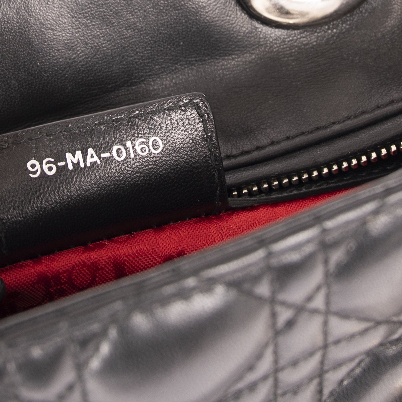 Christian Dior Black Lambskin Medium Lady Dior Bag