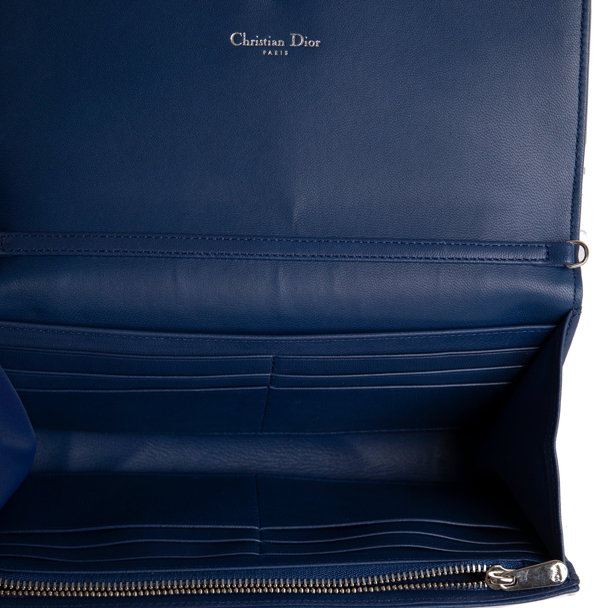 Christian Dior Blue Diorama Wallet on Chain