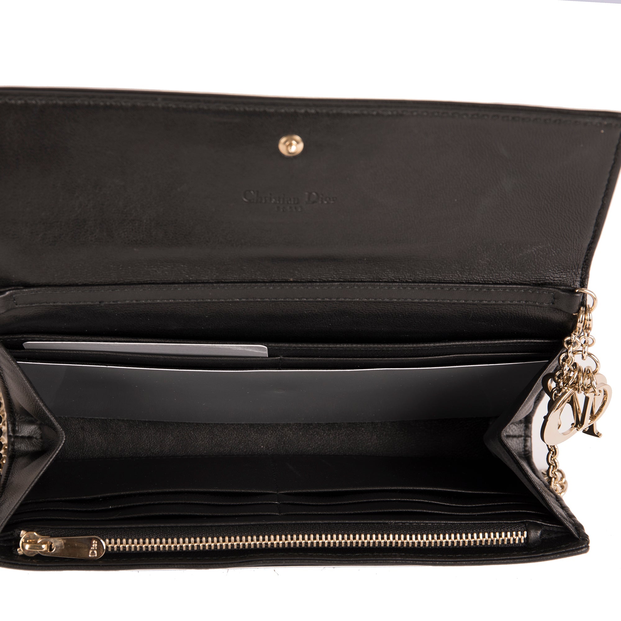 Christian Dior Cannage Croisiere Wallet on Chain w/ Box