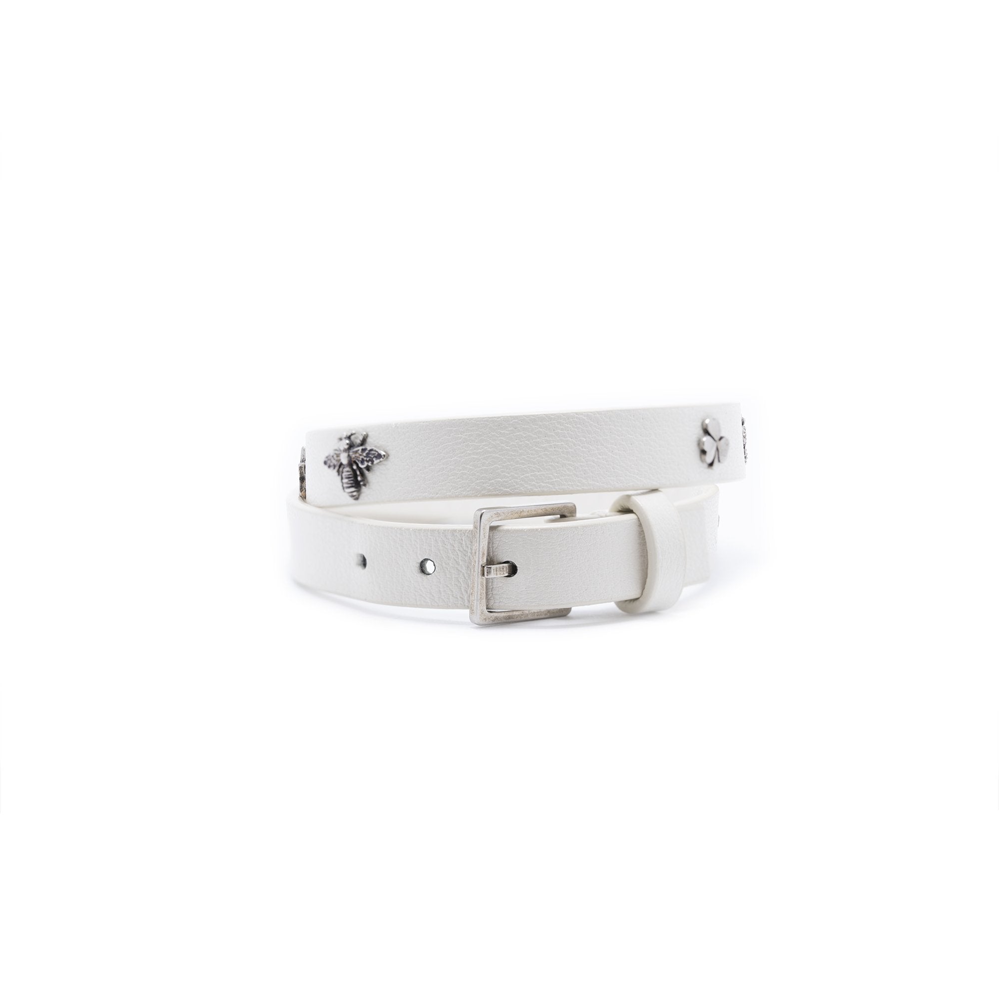 Christian Dior Charms Leather Double Wrap Bracelet