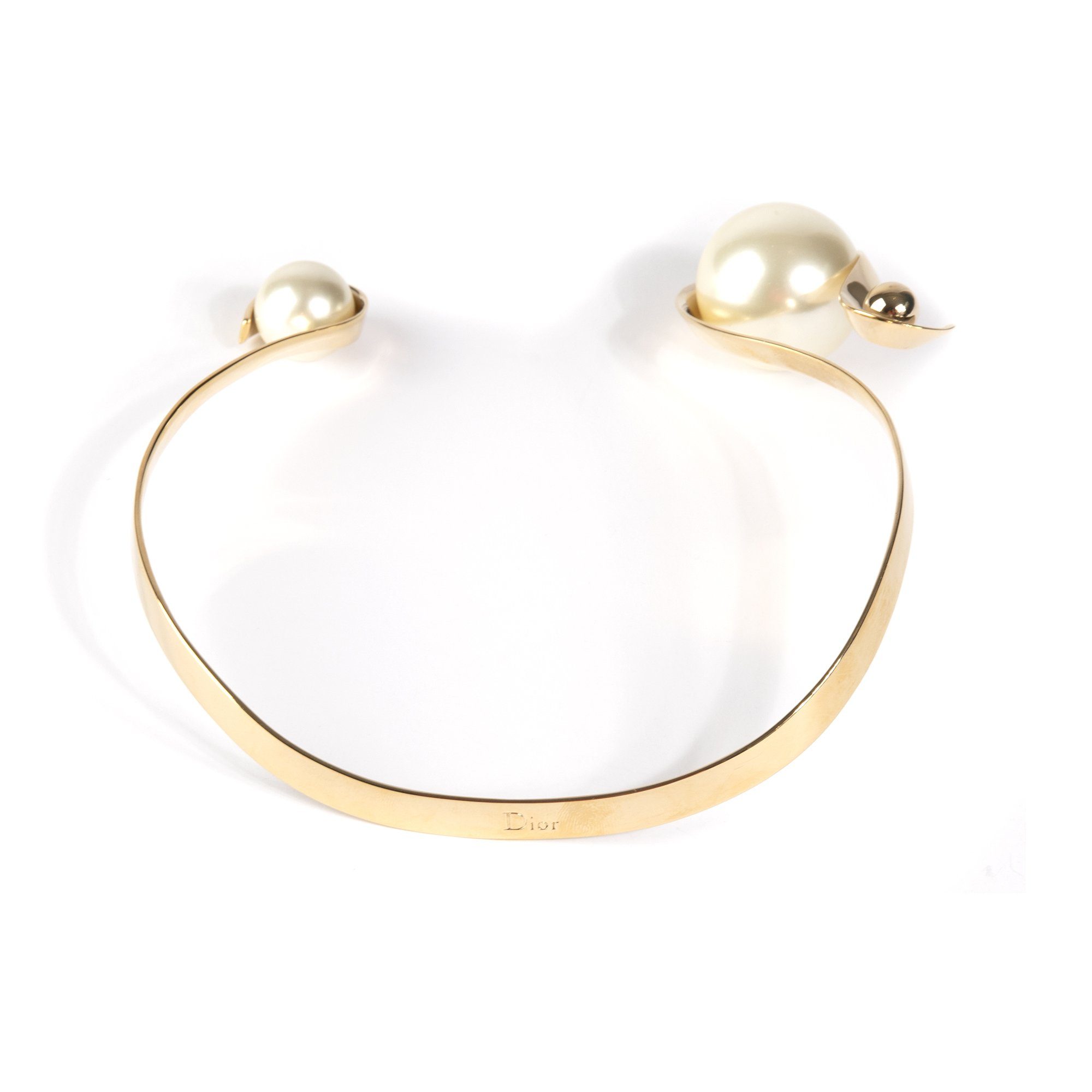 Christian Dior Faux Pearl Collar Necklace w/Box