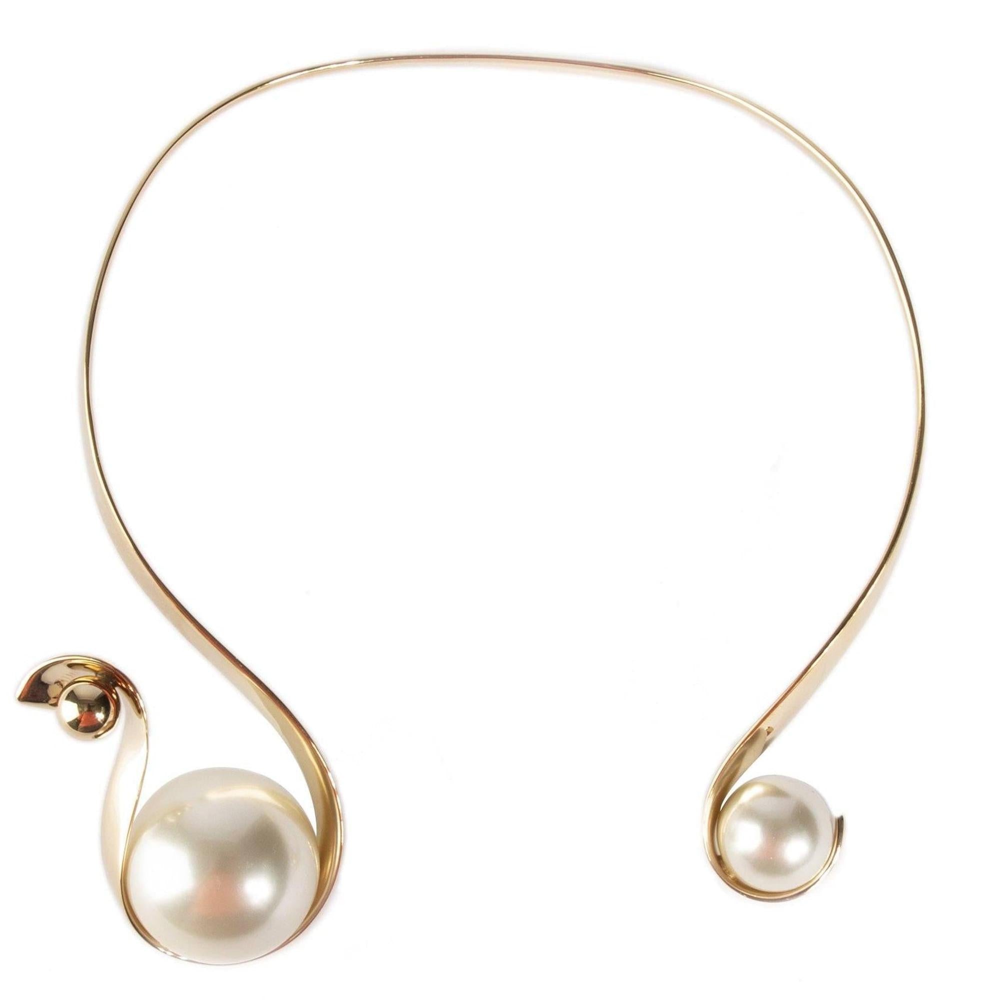 Christian Dior Faux Pearl Collar Necklace w/Box