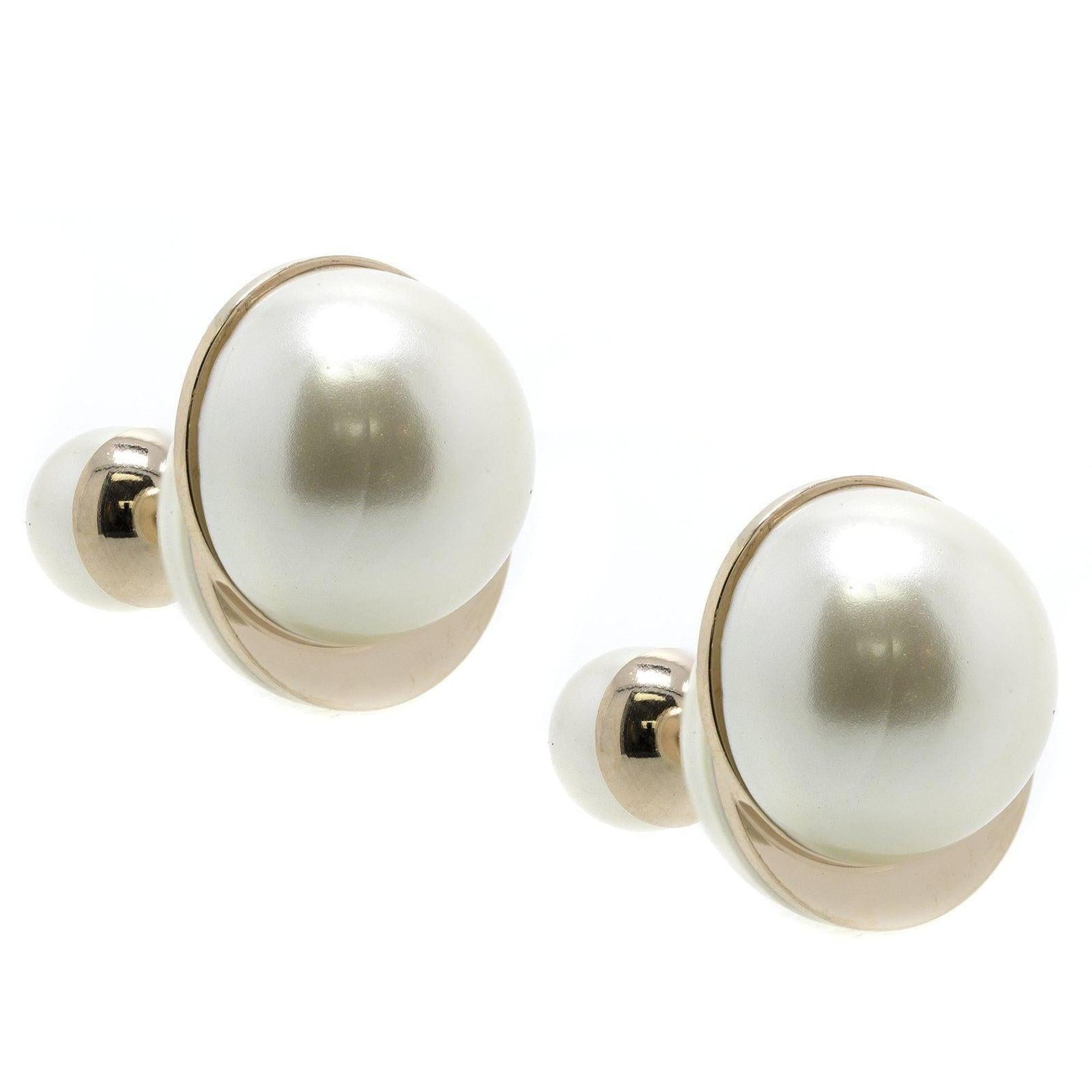 Christian Dior Faux Pearl Mise en Dior Tribales Stud Earrings