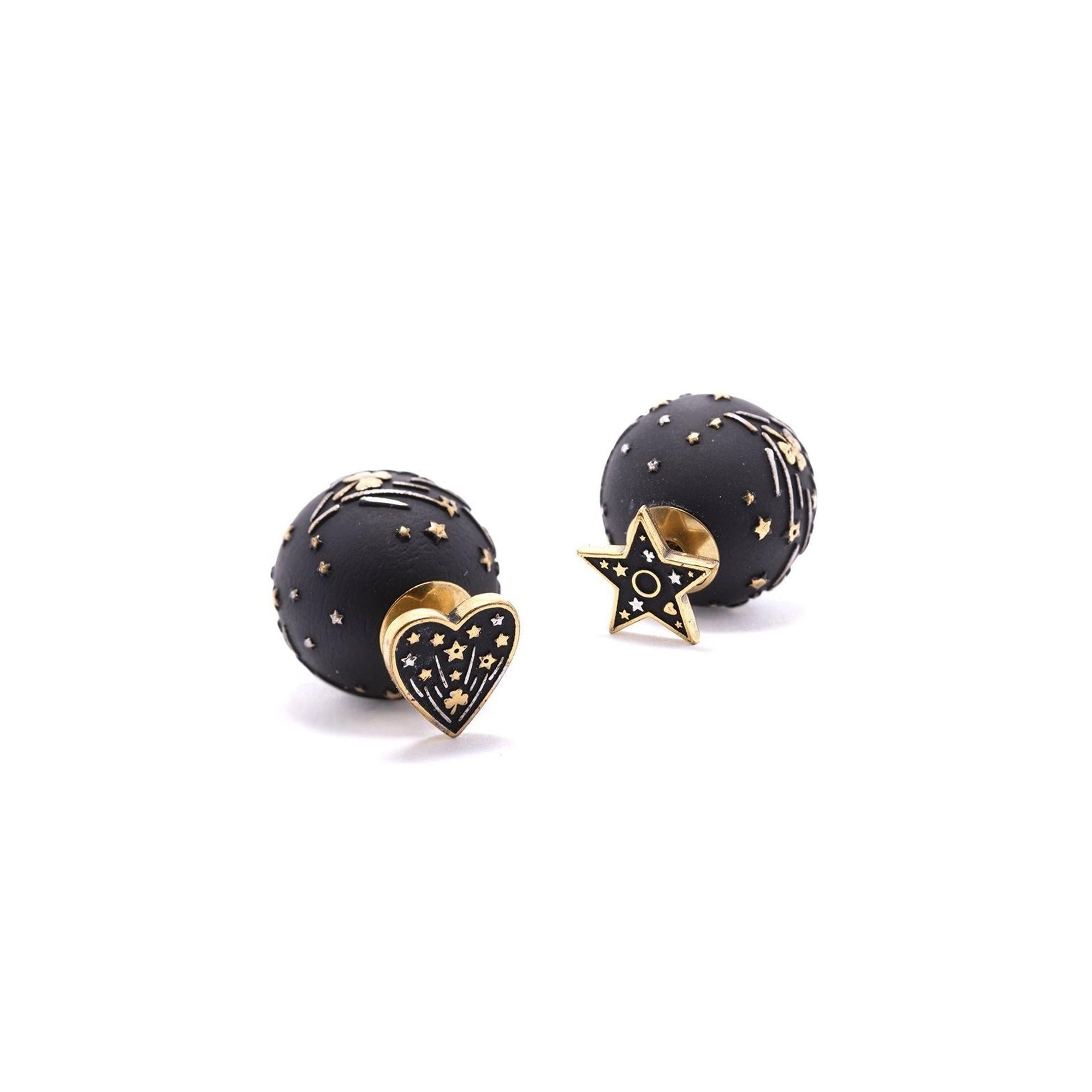Christian Dior Heart & Star Mise en Dior Tribal Stud Earrings(SENT TO FRANK LERACI)