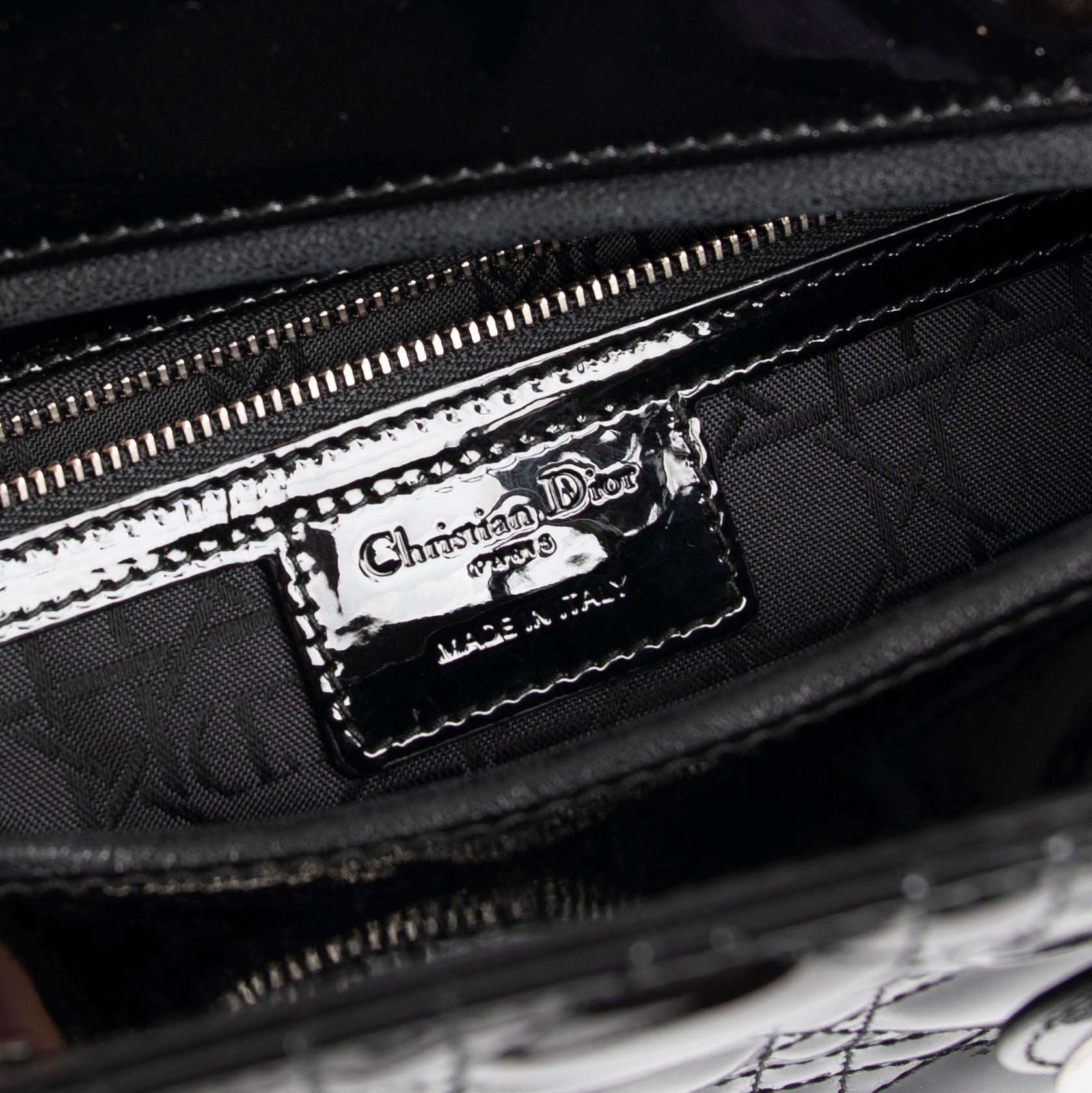 Christian Dior Large Patent Leather Lady Dior Bag
