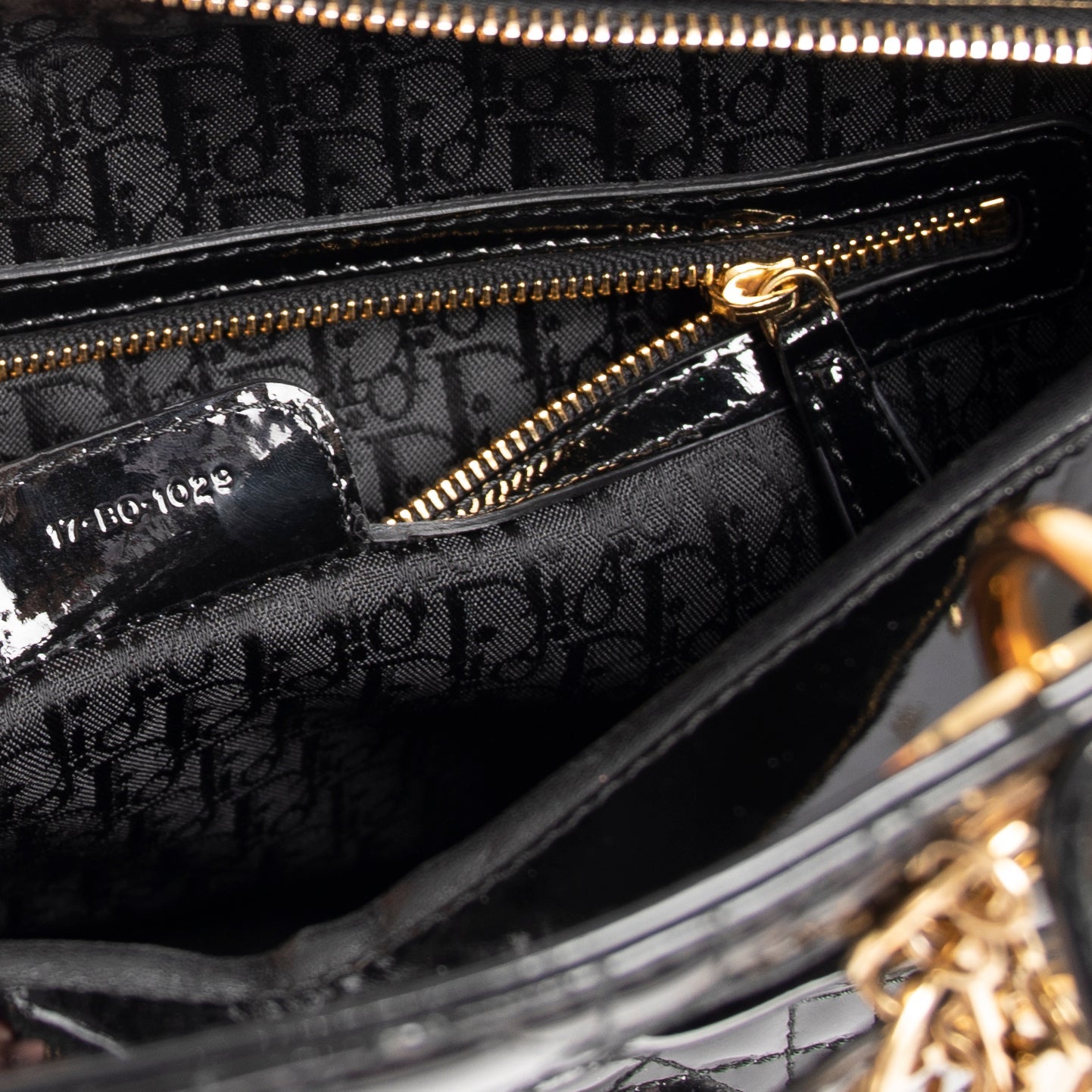 Christian Dior Large Patent Leather Lady Dior Bag