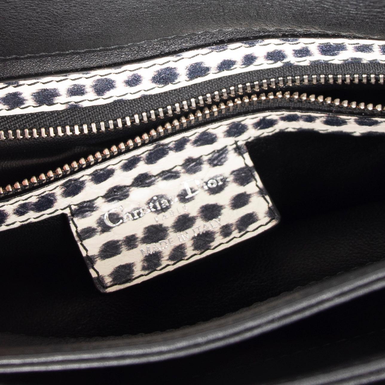 Christian Dior Large Python-Trimmed Diorling Bag