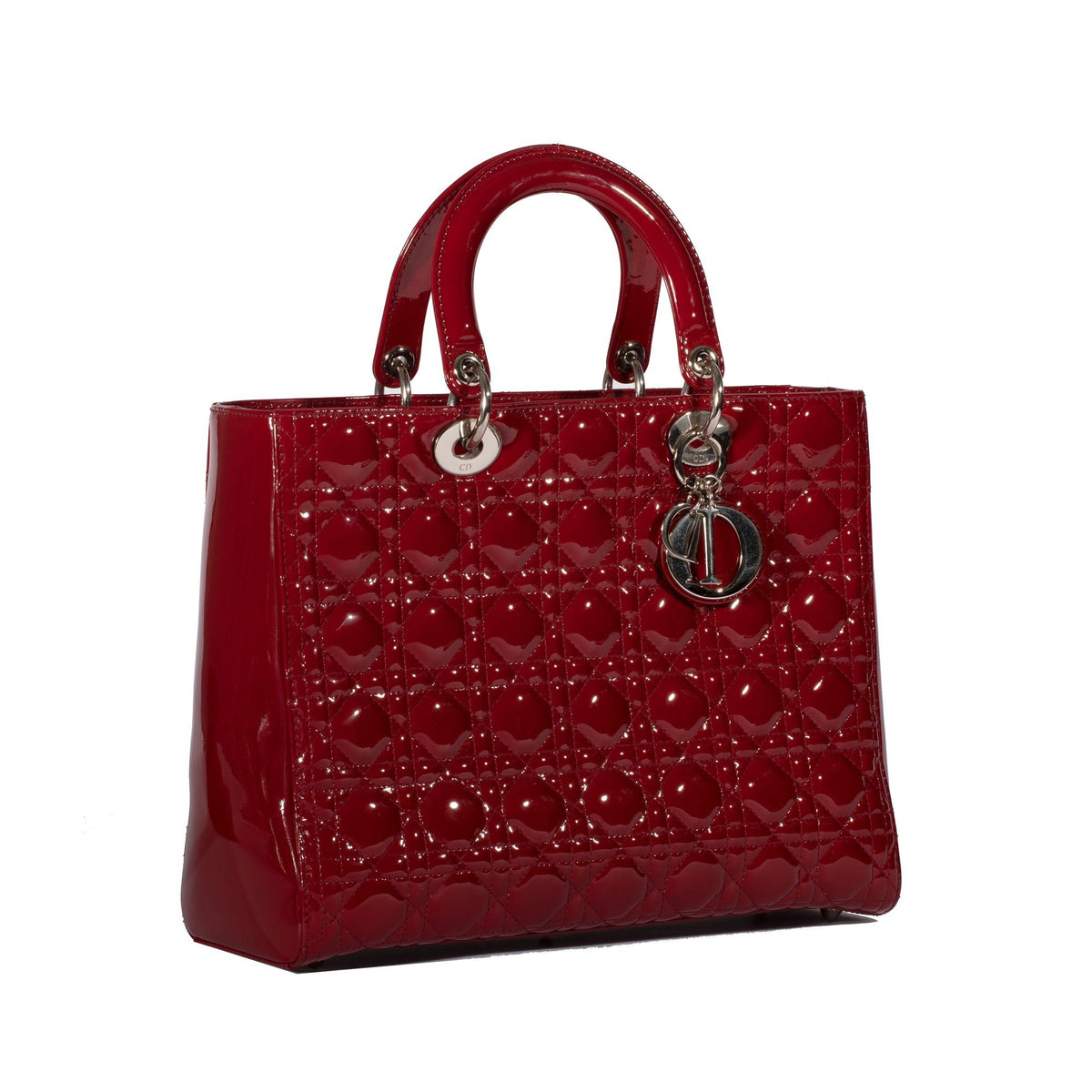 Christian Dior Large Red Leather Lady Dior Bag
