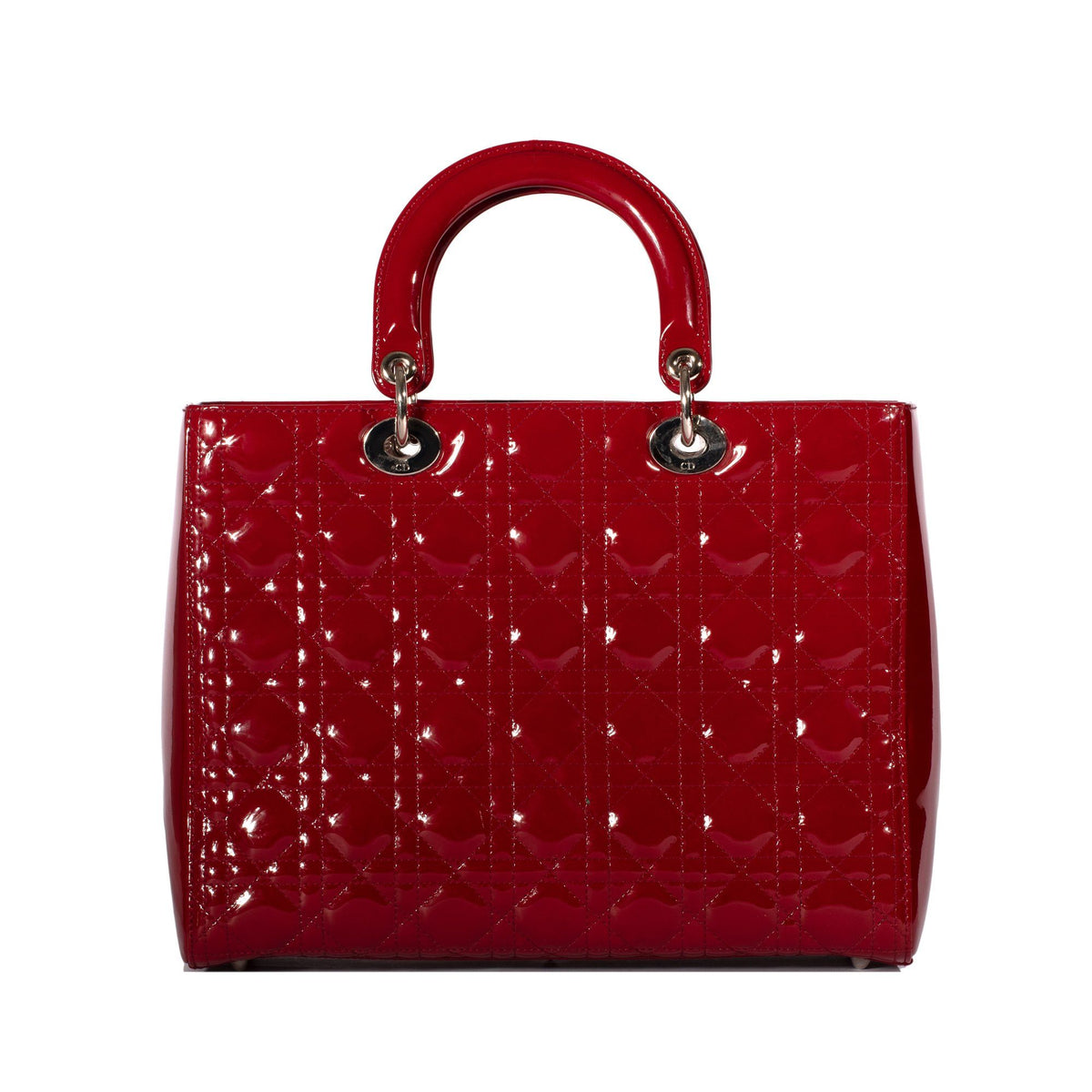 Christian Dior Large Red Leather Lady Dior Bag