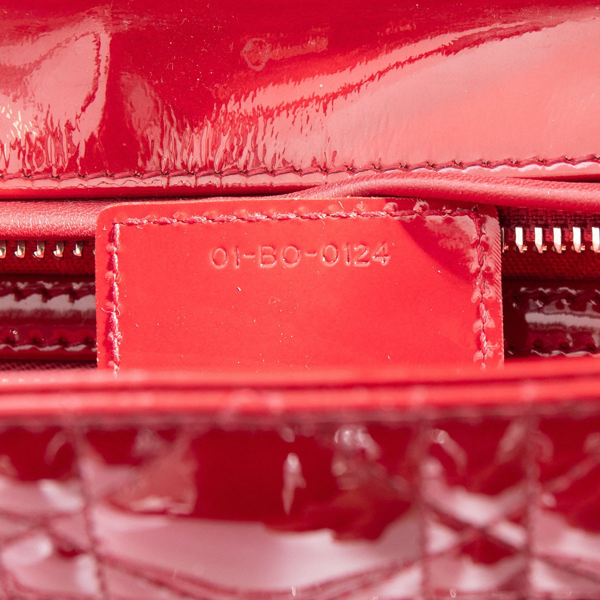 Christian Dior Large Red Leather Lady Dior Bag