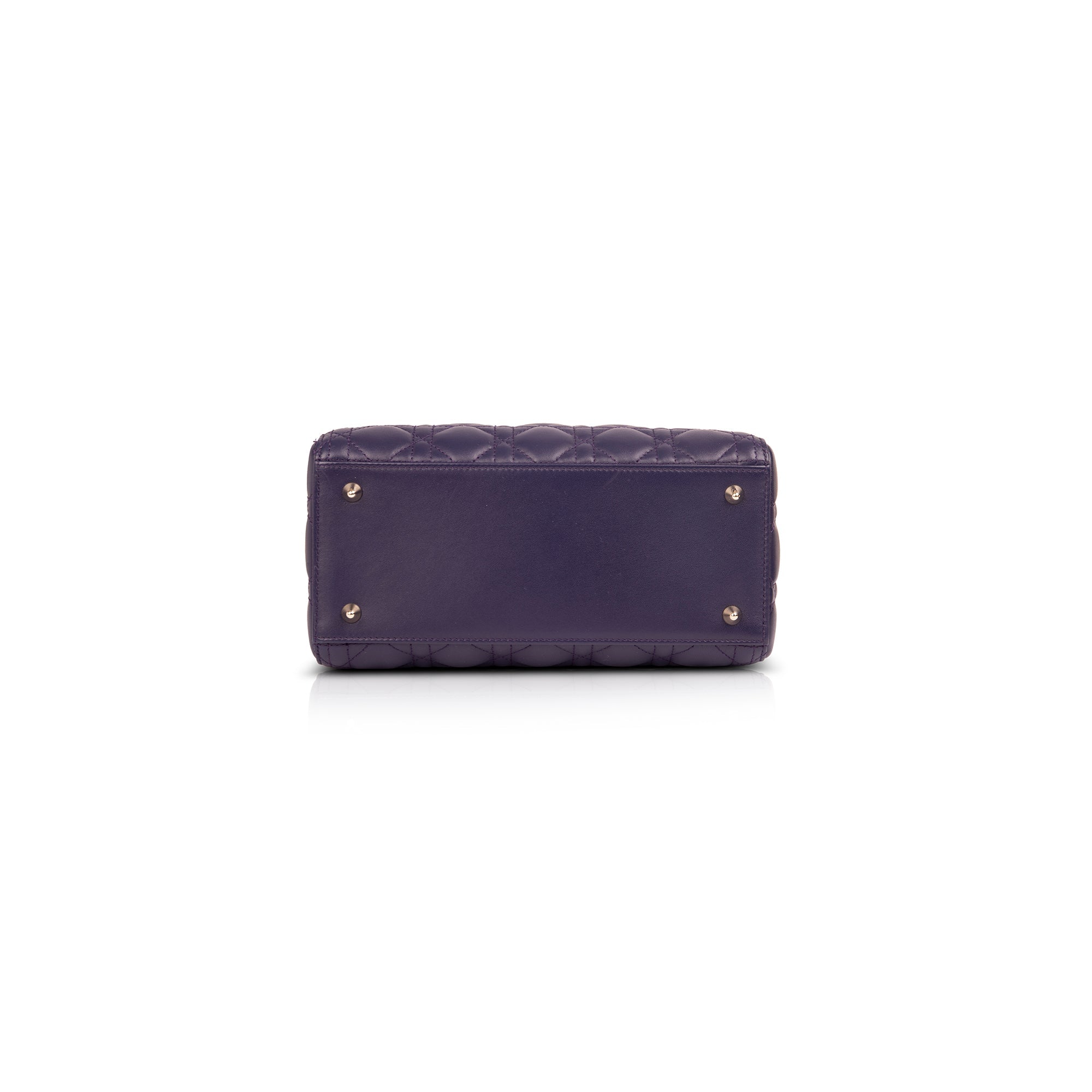 Christian Dior Medium Cannage Lambskin Lady Dior Bag w/ Crystal Strap