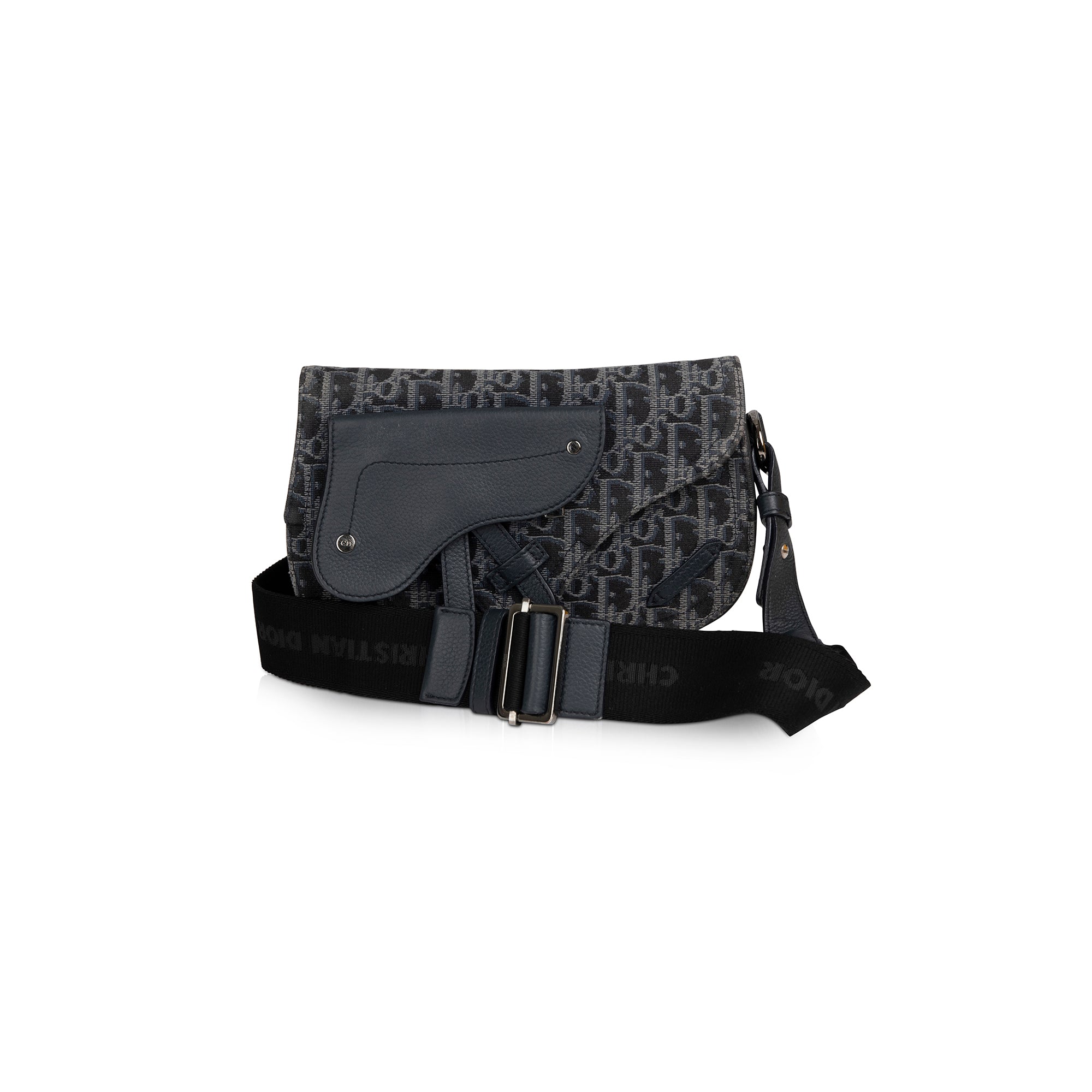Dior Saddle Pouch CA ベージュ/ブラック Medium Saddle Pouch with Chain Black Goatskin | DIOR