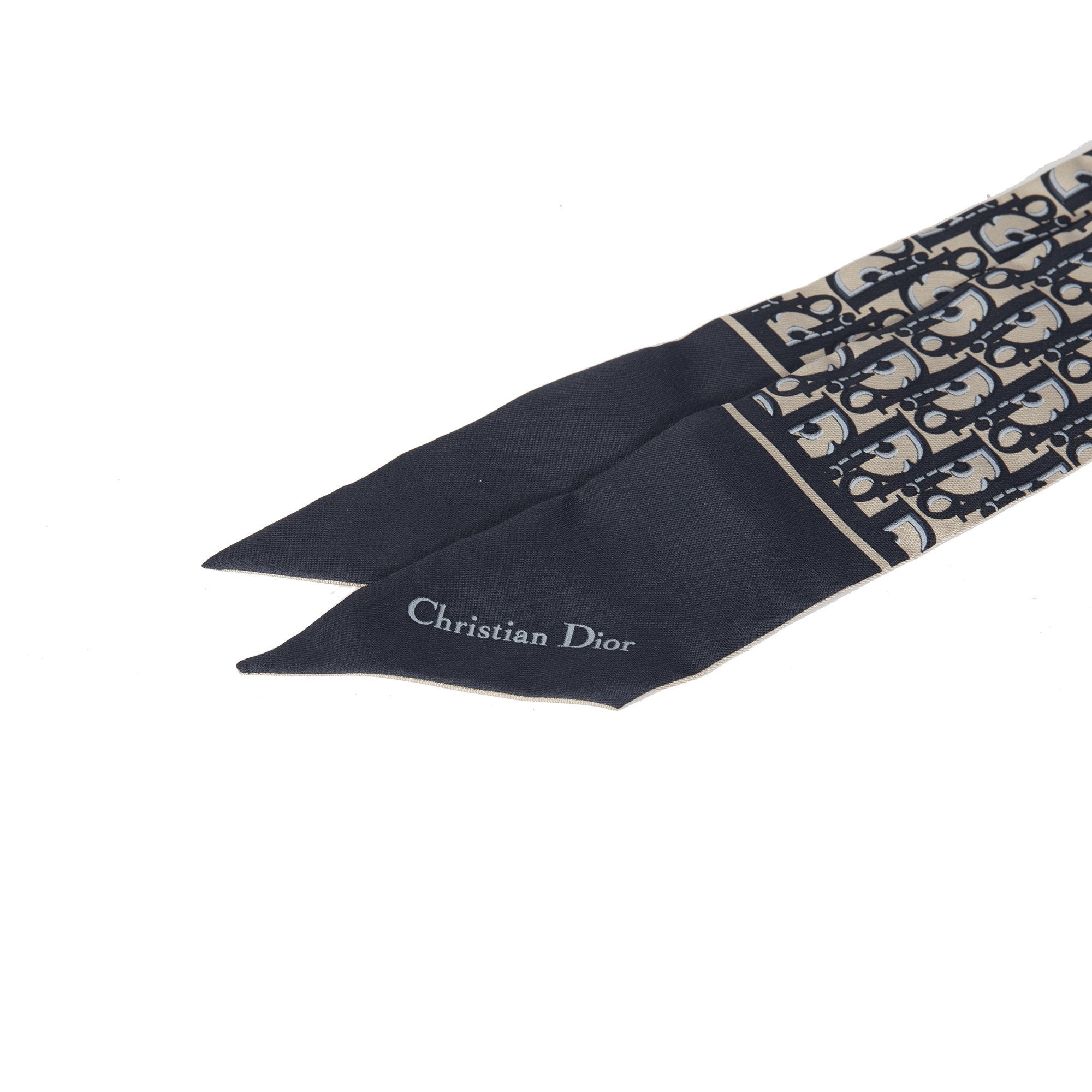 Christian Dior Oblique Mitzah Silk Twilly Scarf w/ Box