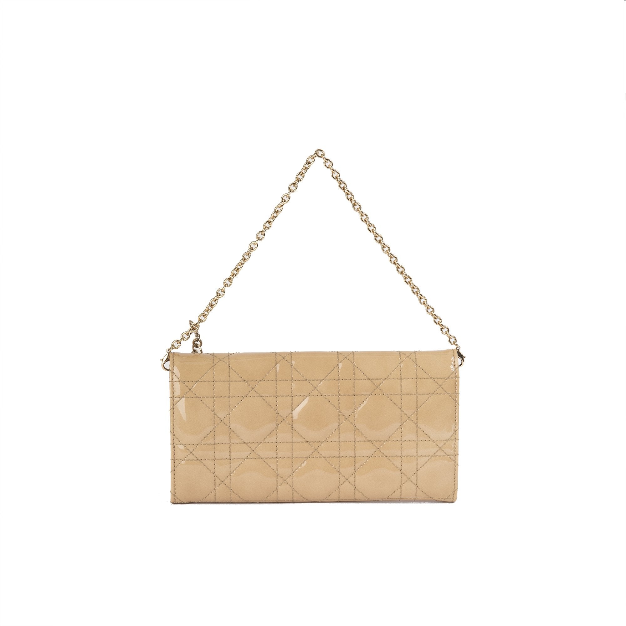 Christian Dior Patent Cannage Lady Dior Chain Wallet