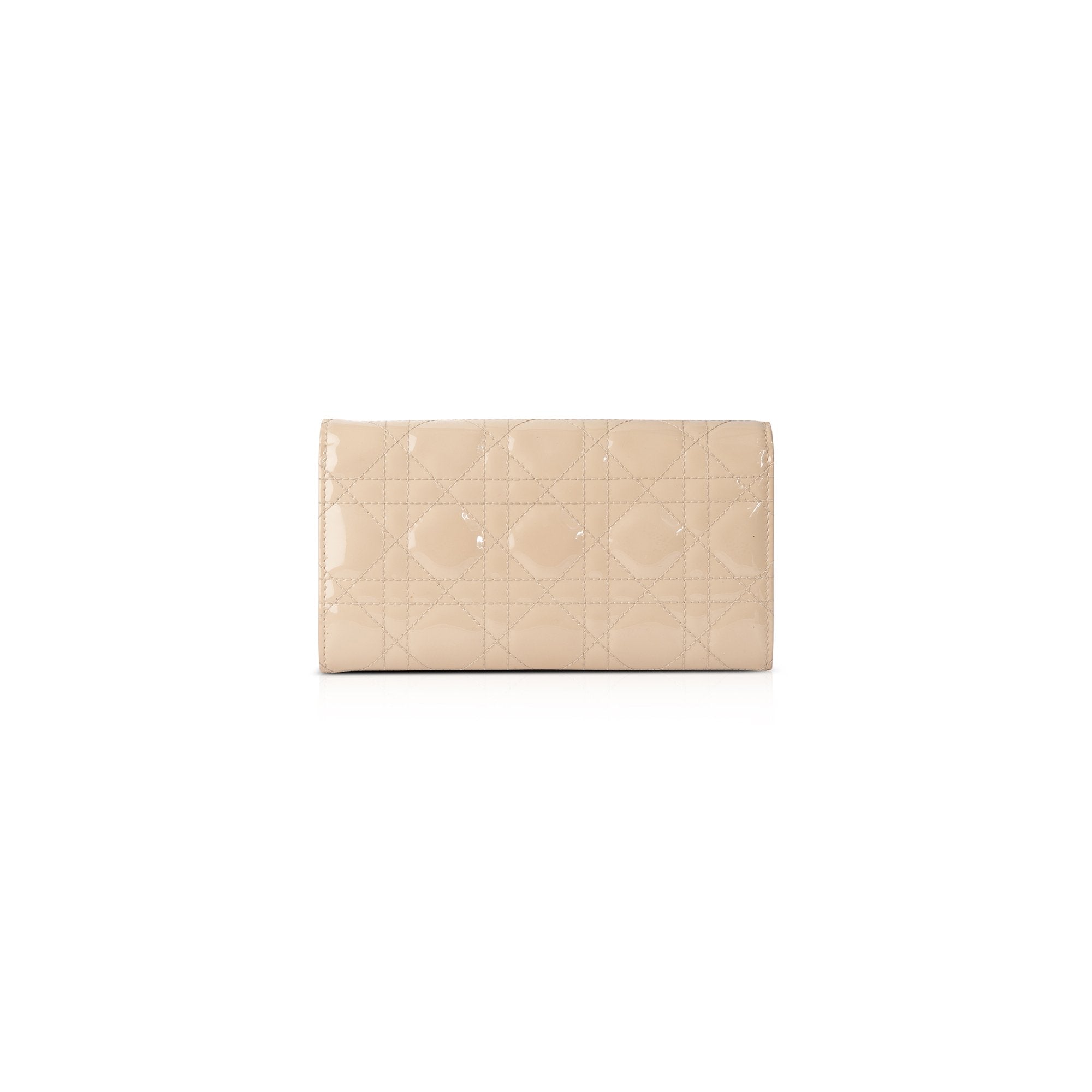 Christian Dior Patent Cannage Lady Dior Chain Wallet w/ Box