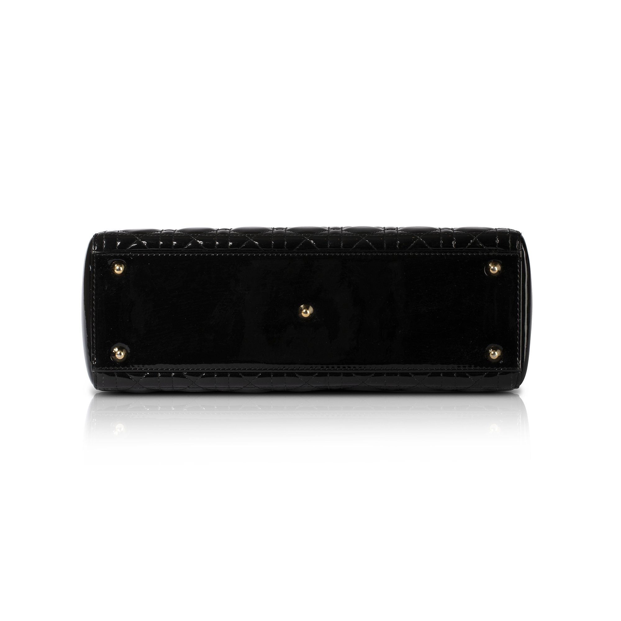 Christian Dior Patent Large Lady Dior Bag