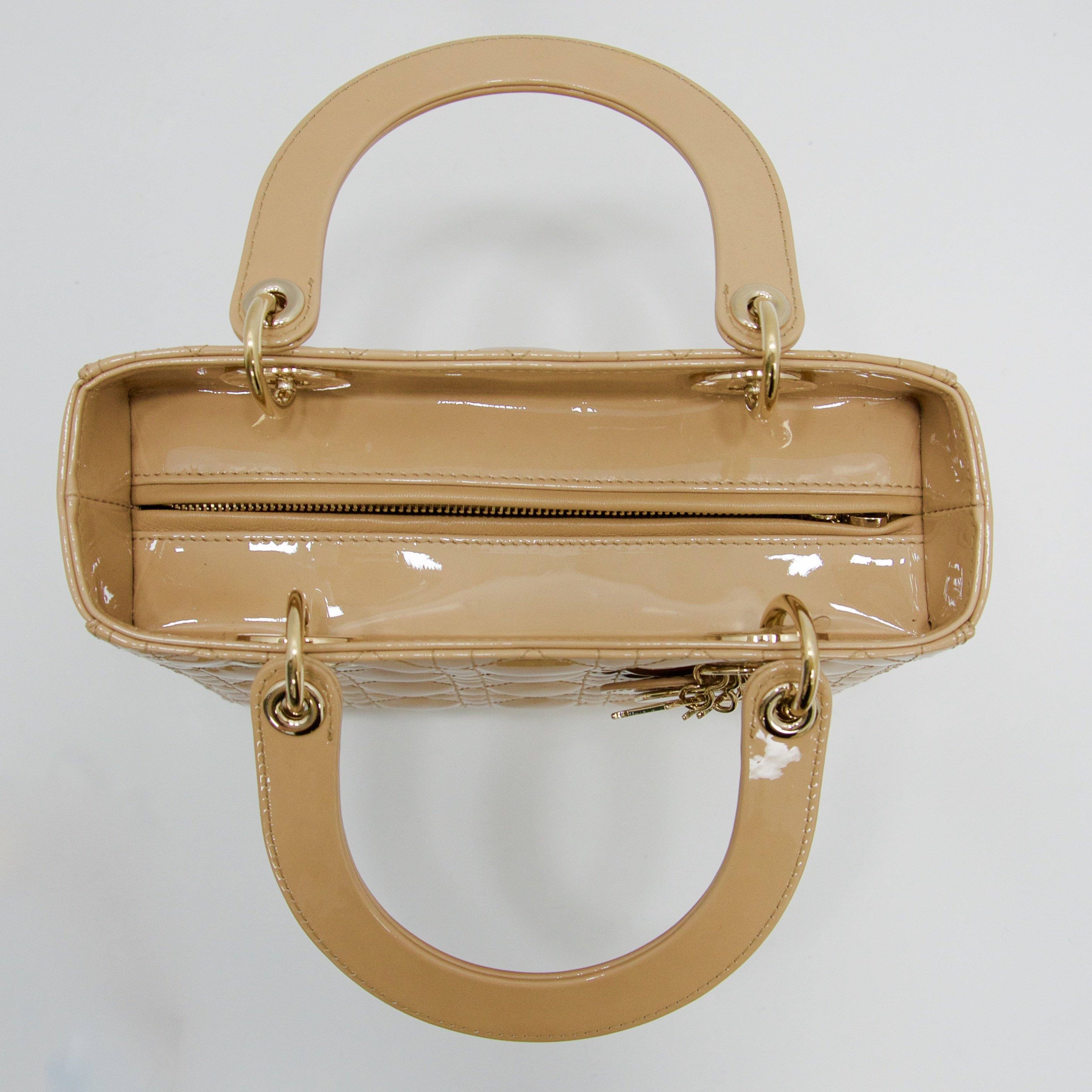 Christian Dior Patent Leather Medium Lady Dior Bag