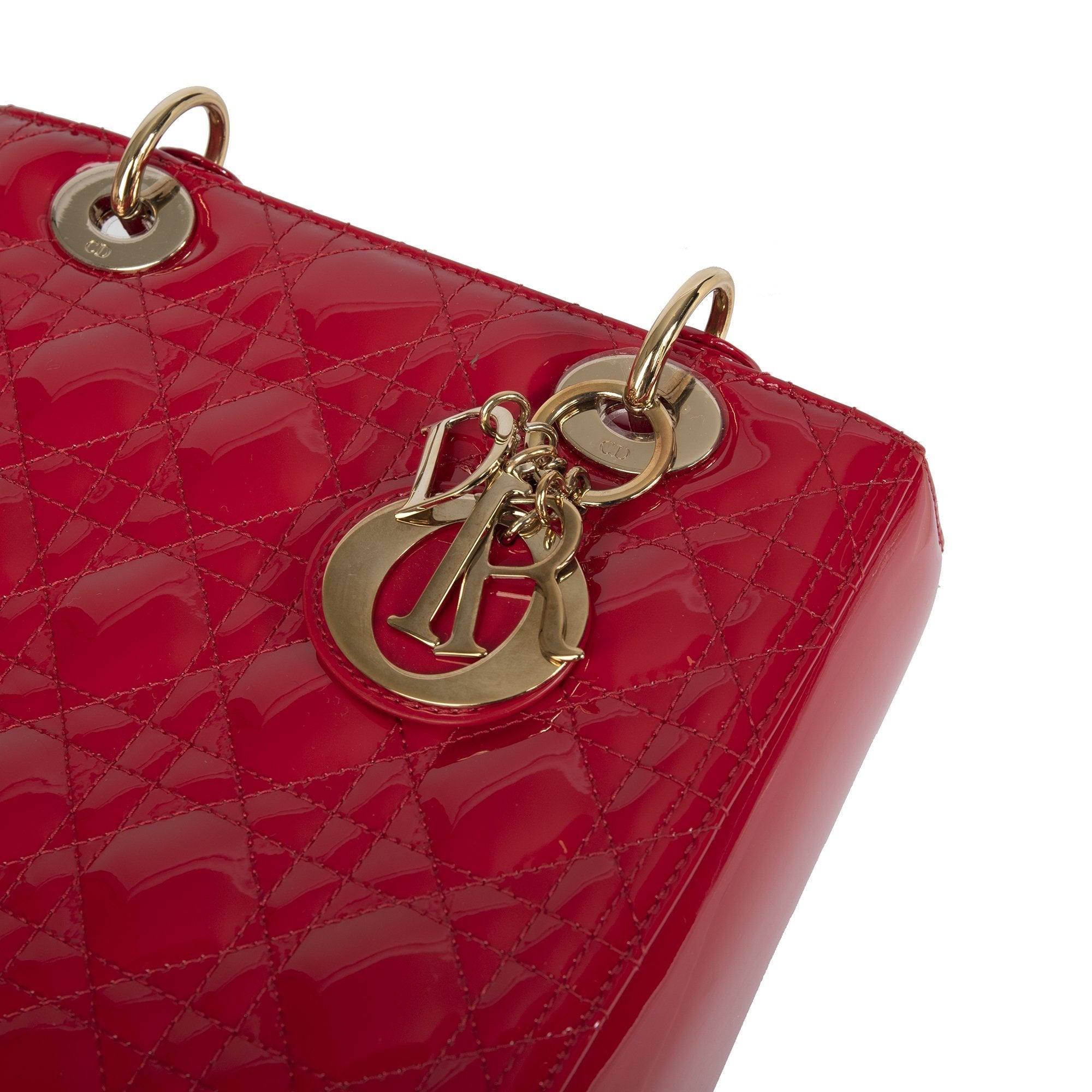 Christian Dior Patent Leather Medium Lady Dior Bag