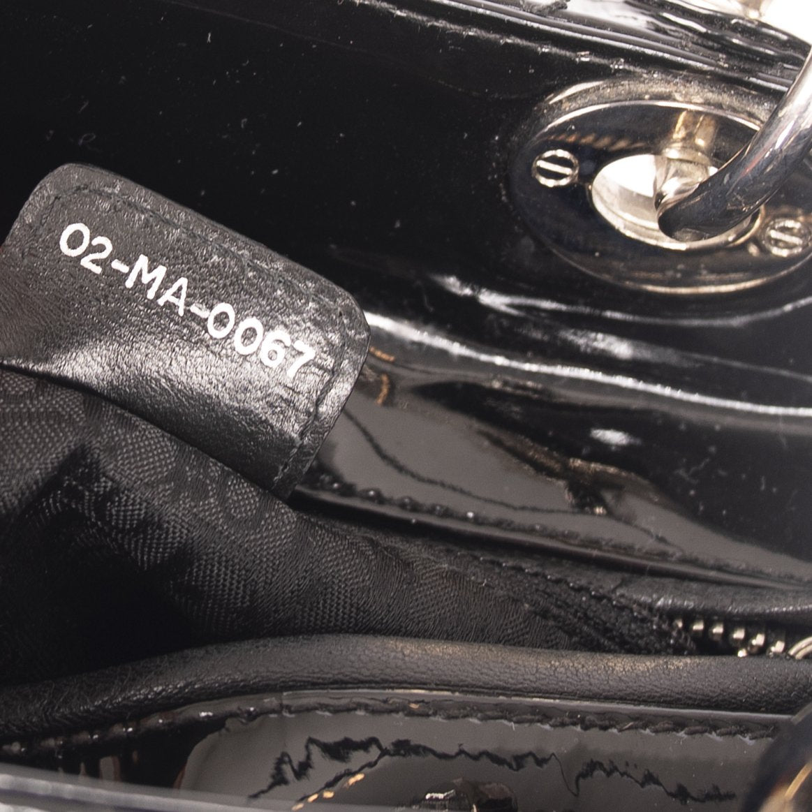 Christian Dior Patent Leather Medium Lady Dior Bag W/O Shoulder Strap