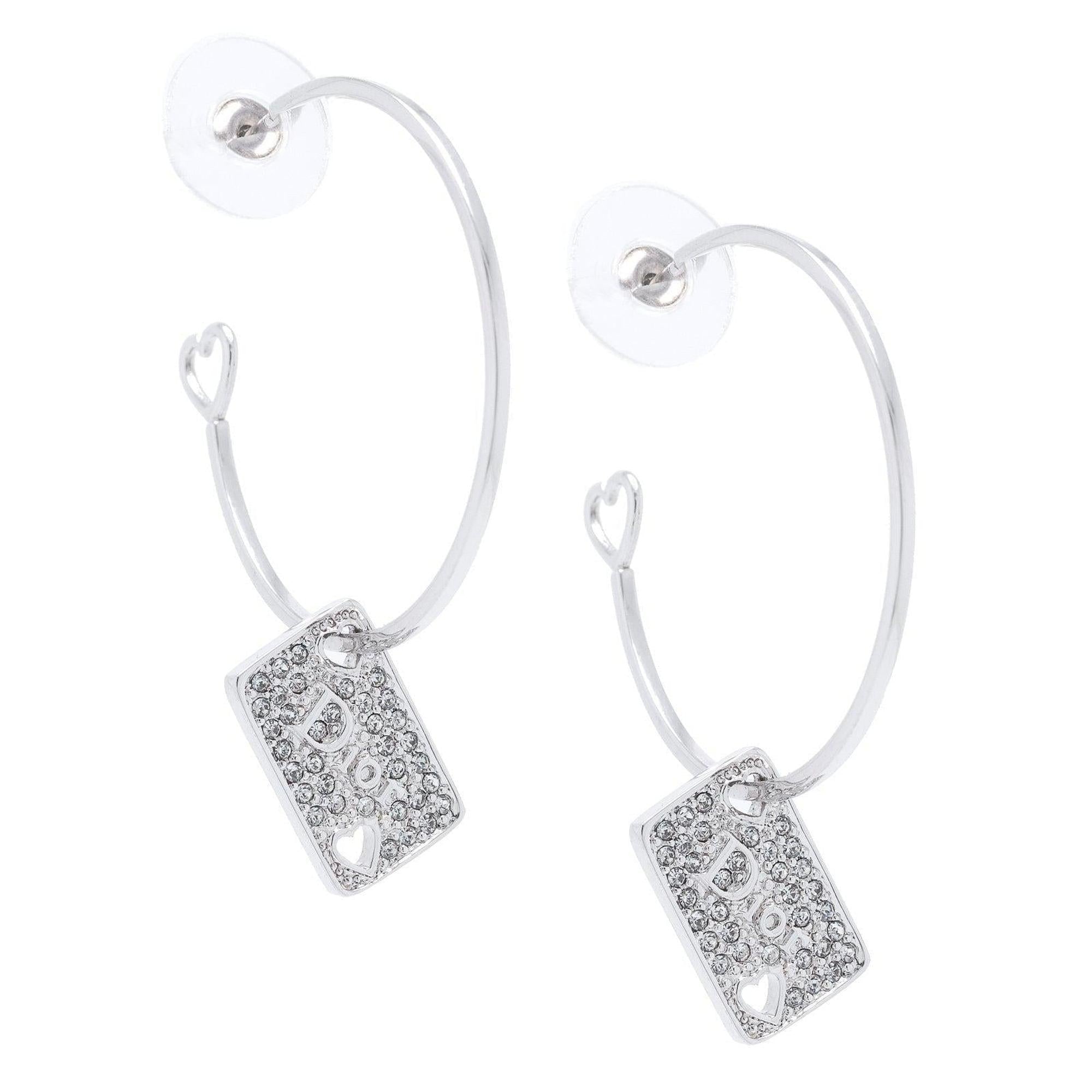 Christian Dior Playing Card Hoop Earrings