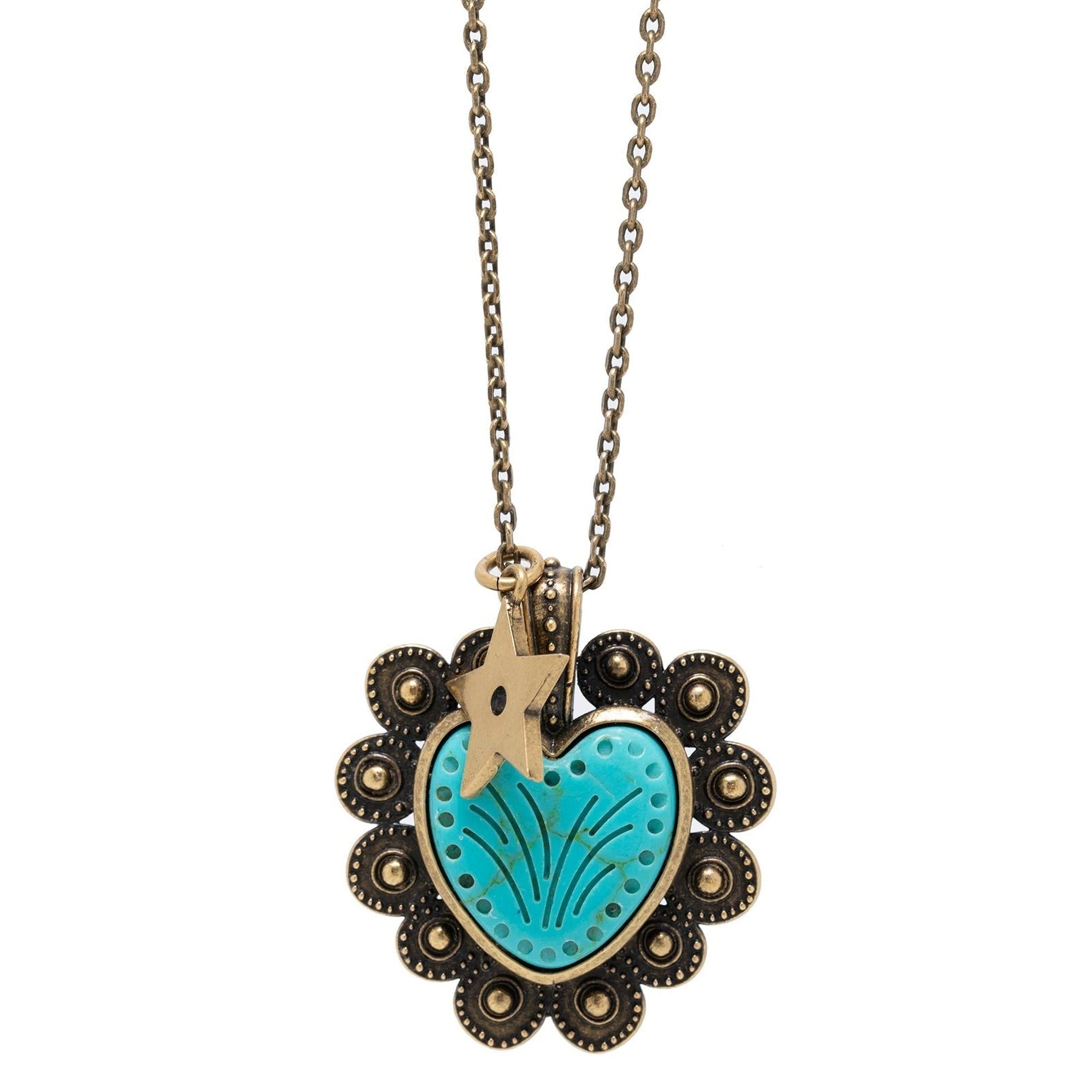 Christian Dior Turquoise Heart Pendant Necklace
