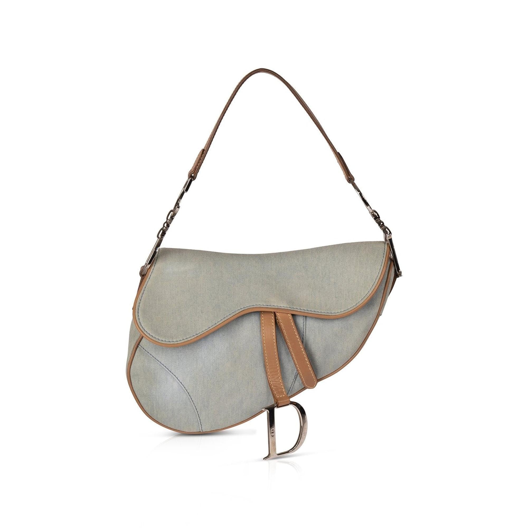 Christian Dior Vintage Denim Saddle Bag