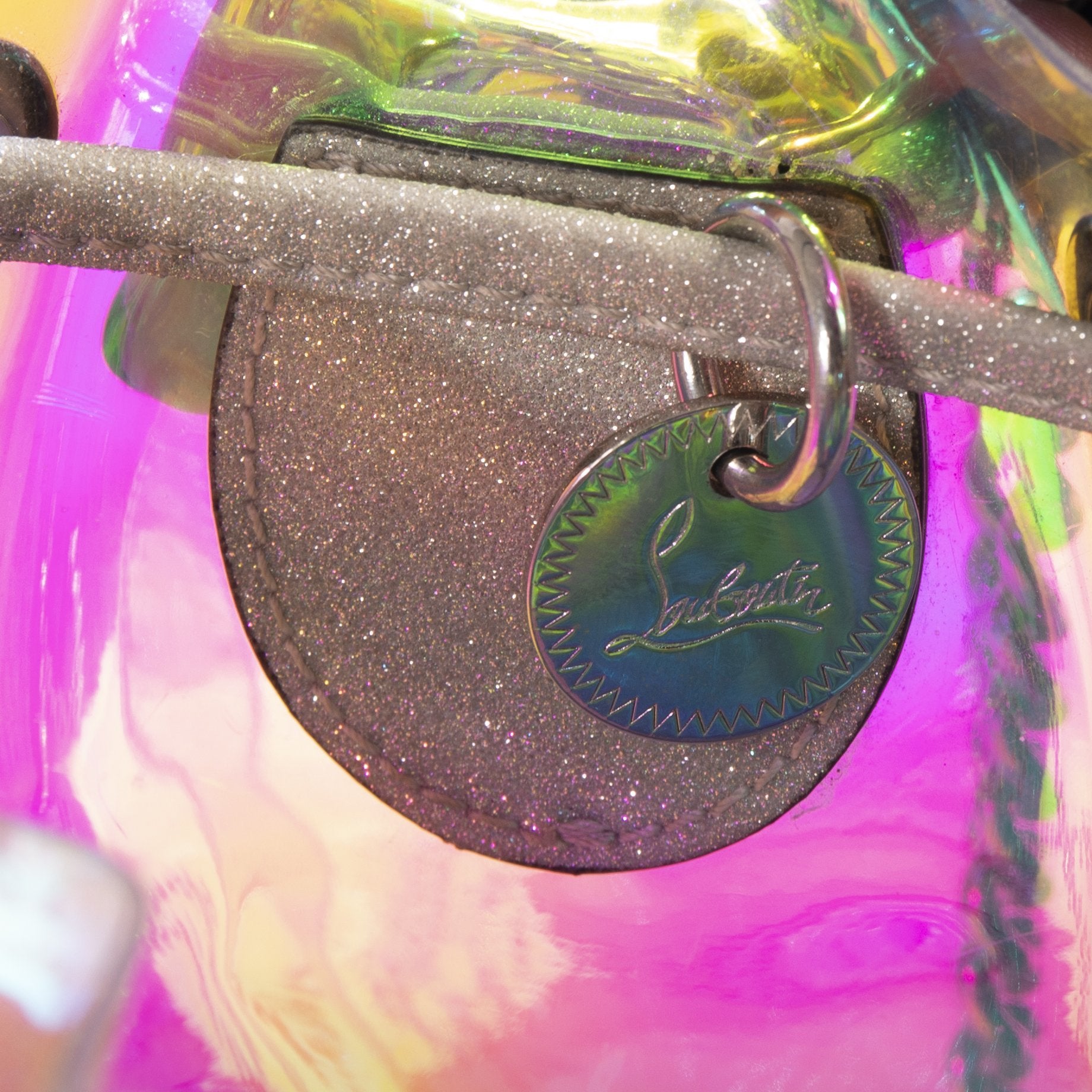 Christian Louboutin Mary Jane Glitter Sunset Bucket Bag