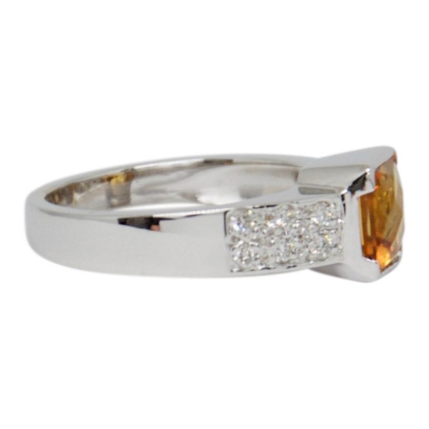 Citrine and Diamond Cocktail Ring