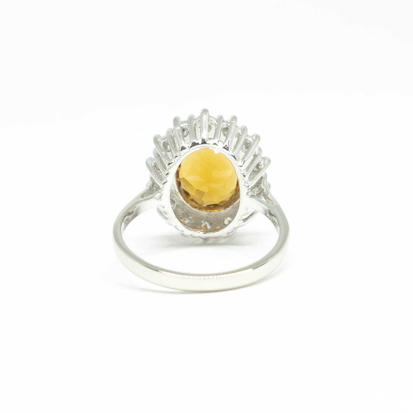 Citrine and Diamond Cocktail Ring